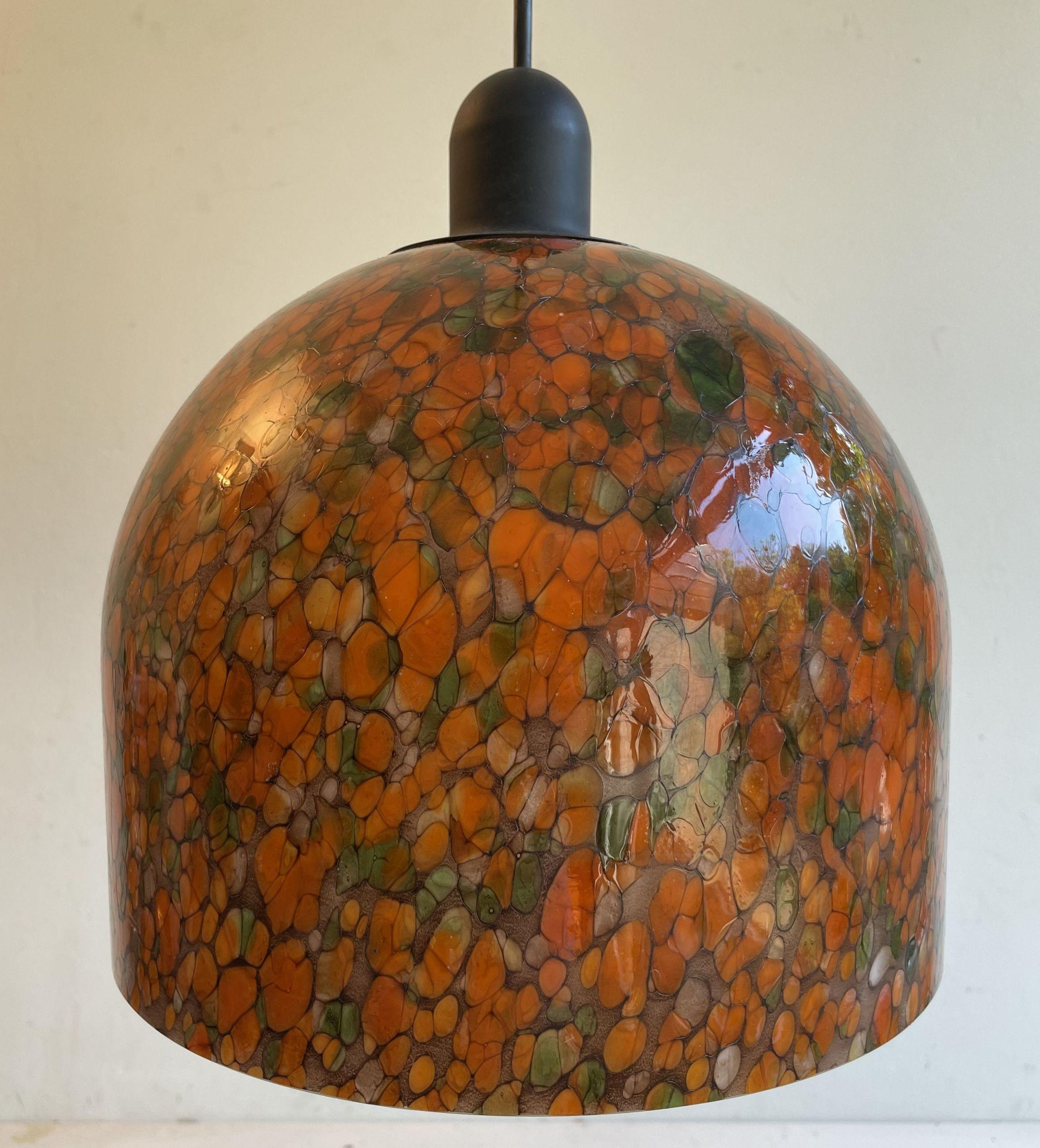 Orangefarbene Pendelleuchte von Peill & Putzler, 1970er Jahre, Deutschland im Angebot 1