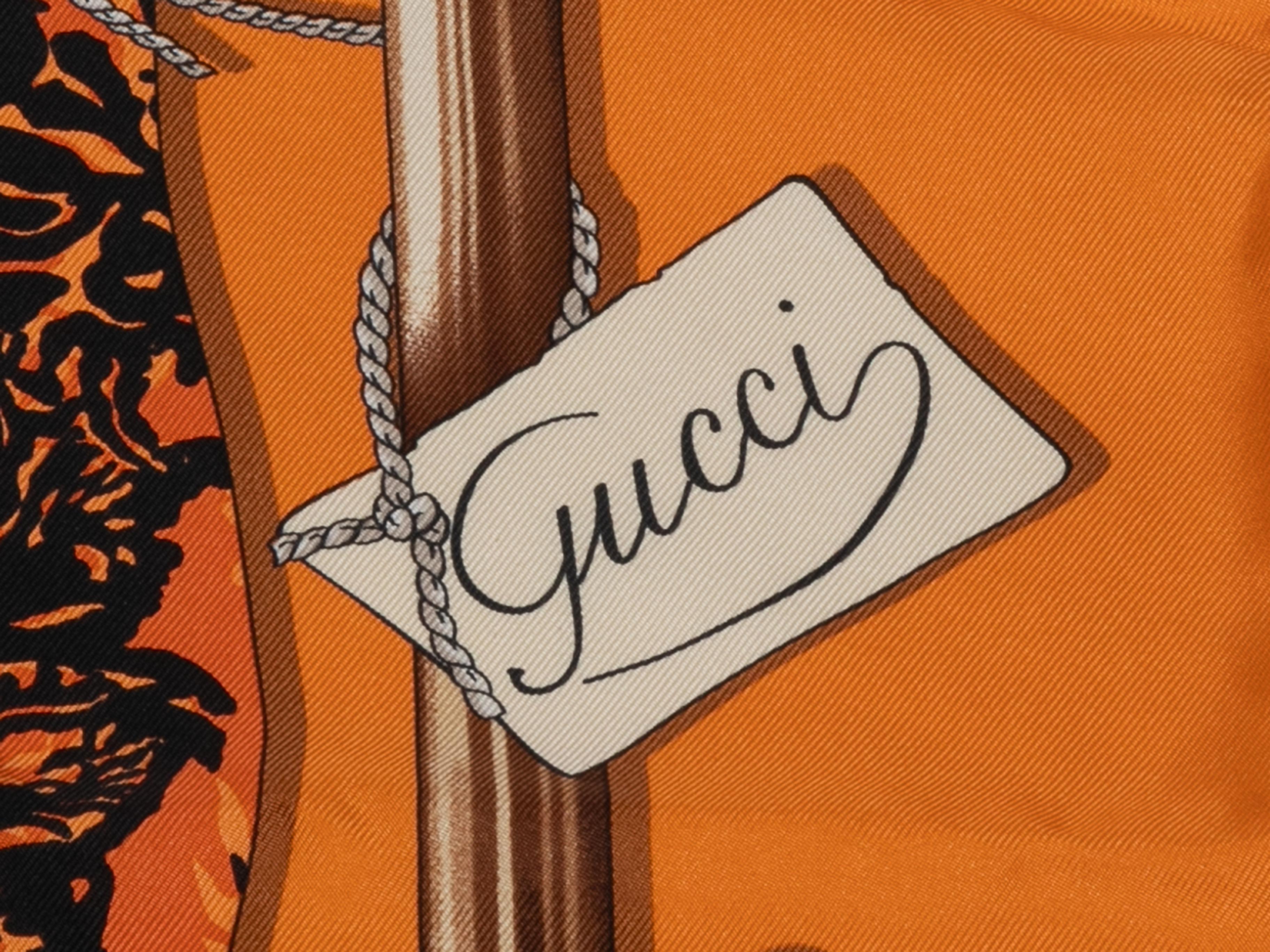Orange & Multicolor Gucci Seidenschal mit abstraktem Druck Damen im Angebot