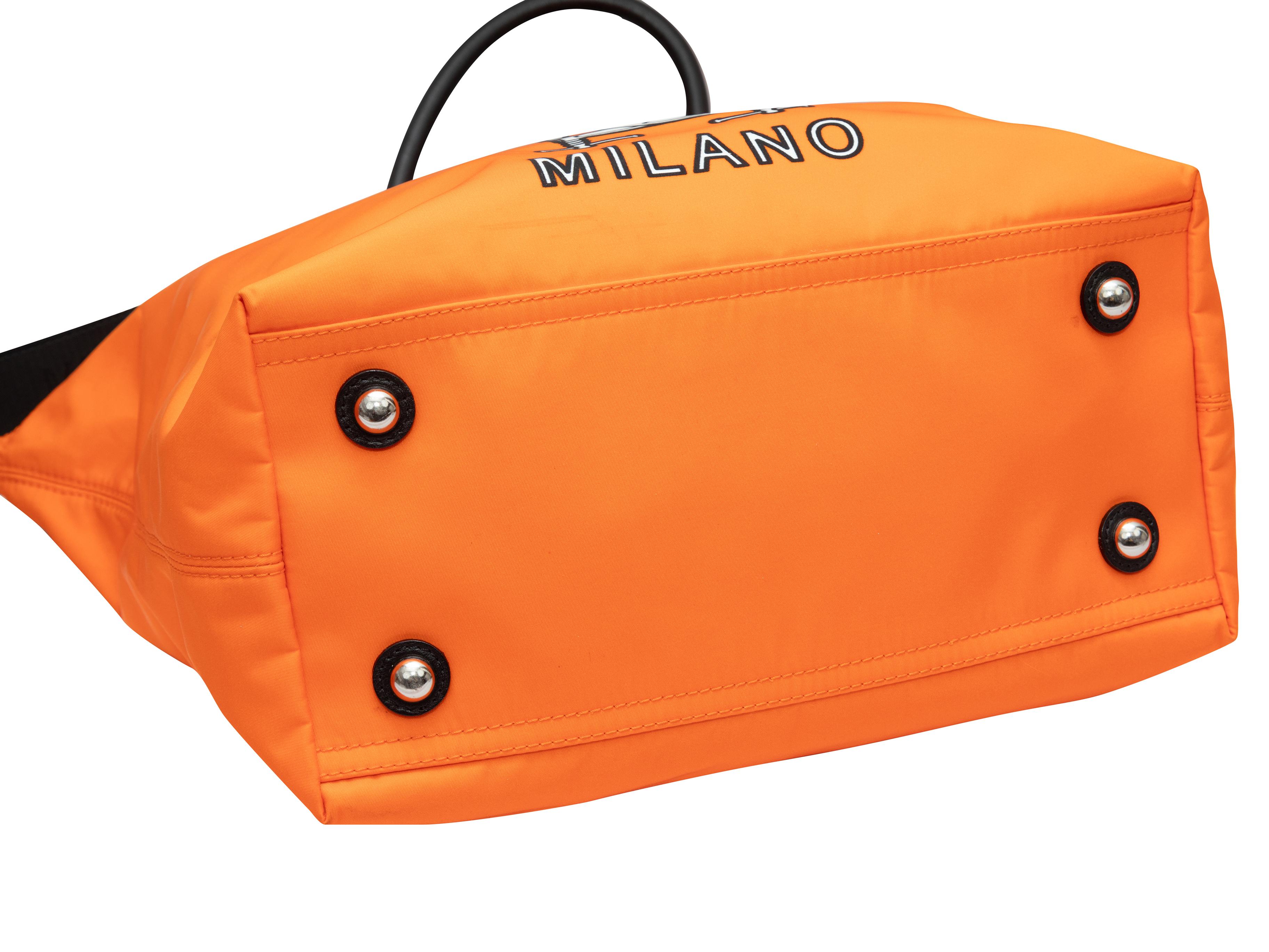 Moschino Couture Shopper Tote aus Nylon in Orange & Multicolor im Angebot 1
