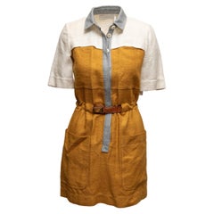 Mini robe en soie orange et multicolore de Proenza Schouler Taille US 2