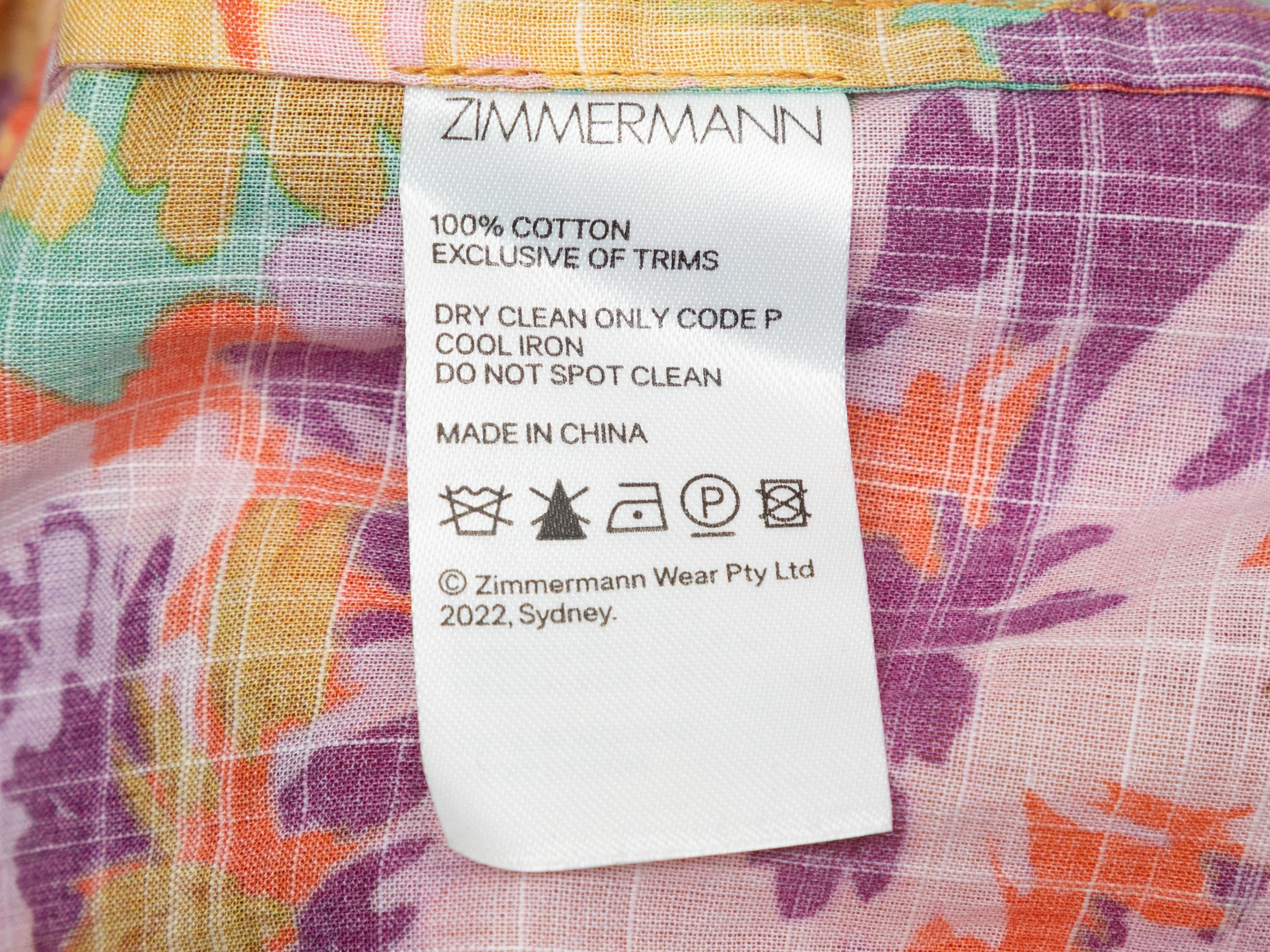 Orange & Multicolor Zimmermann Maxikleid mit Blumenmuster Designer Größe 3 im Angebot 1