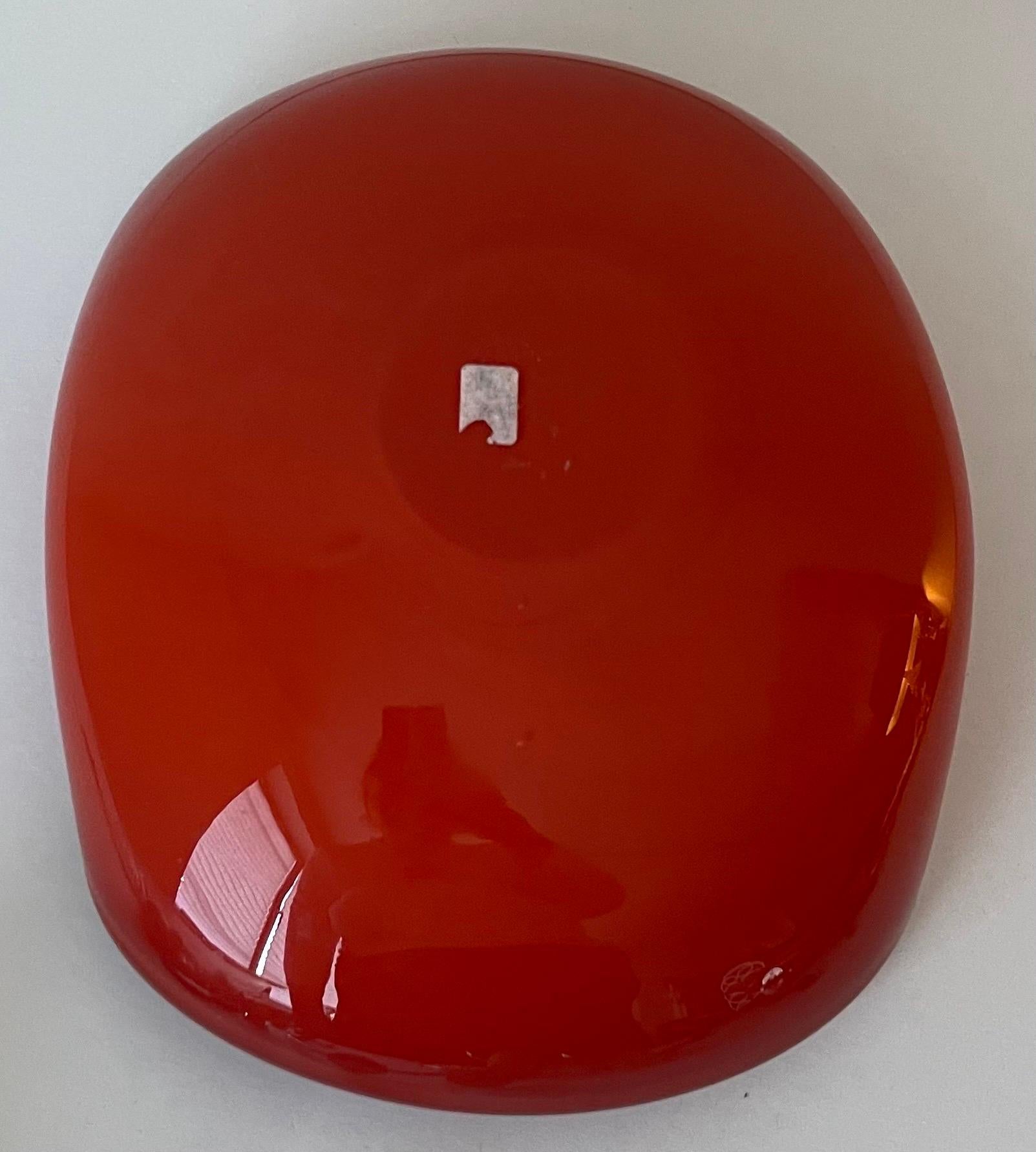 Orange Murano Glass Ashtray by Barbini For Sale 3