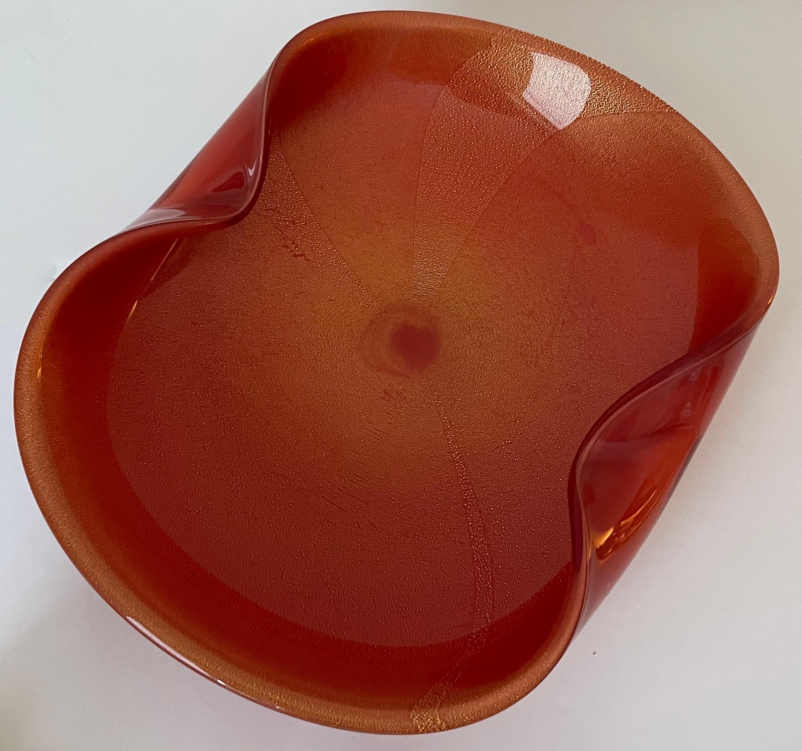 Orange Murano Glass Ashtray by Barbini For Sale 6