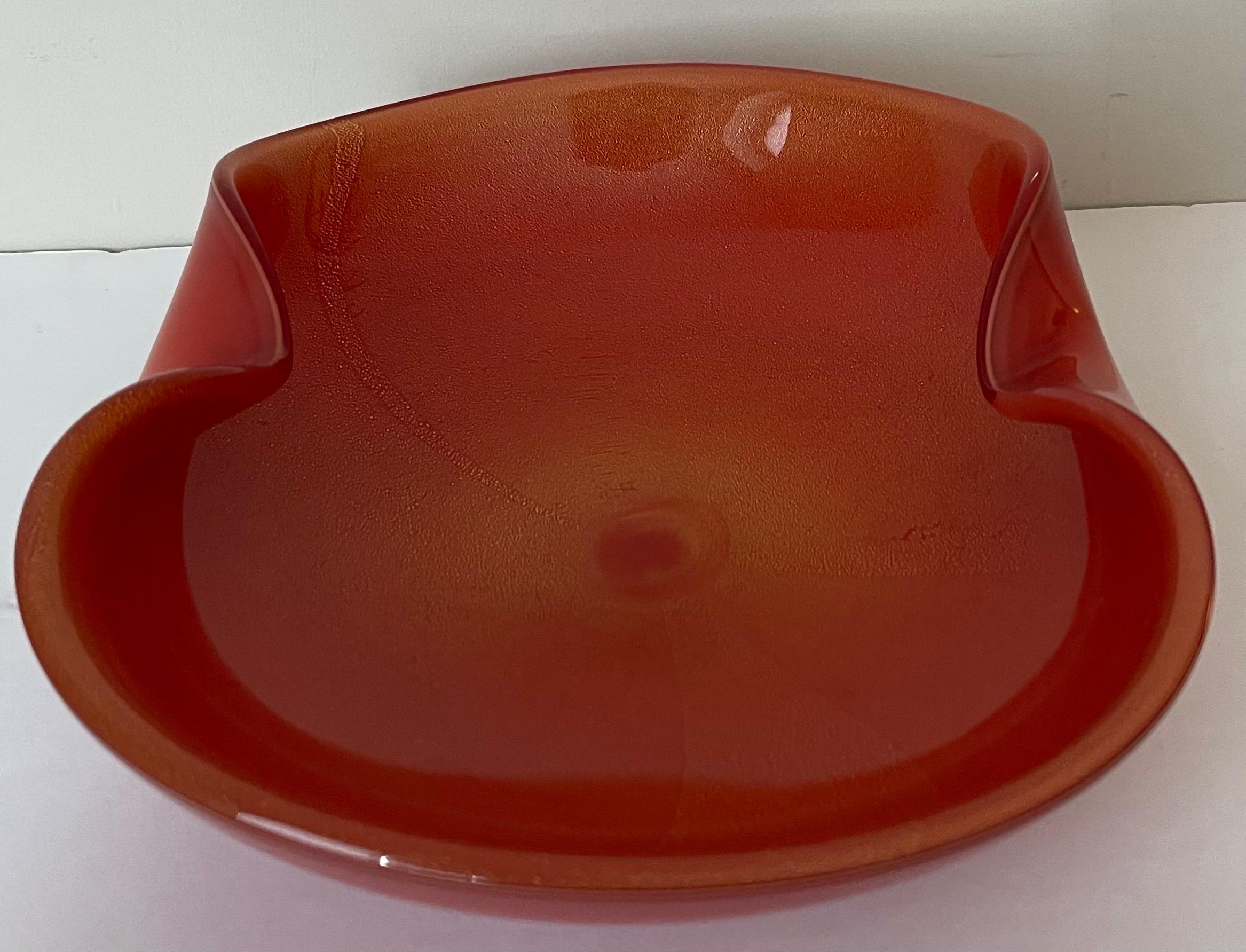 vintage orange glass ashtray