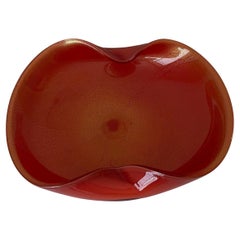 Aschenbecher aus orangefarbenem Muranoglas von Barbini