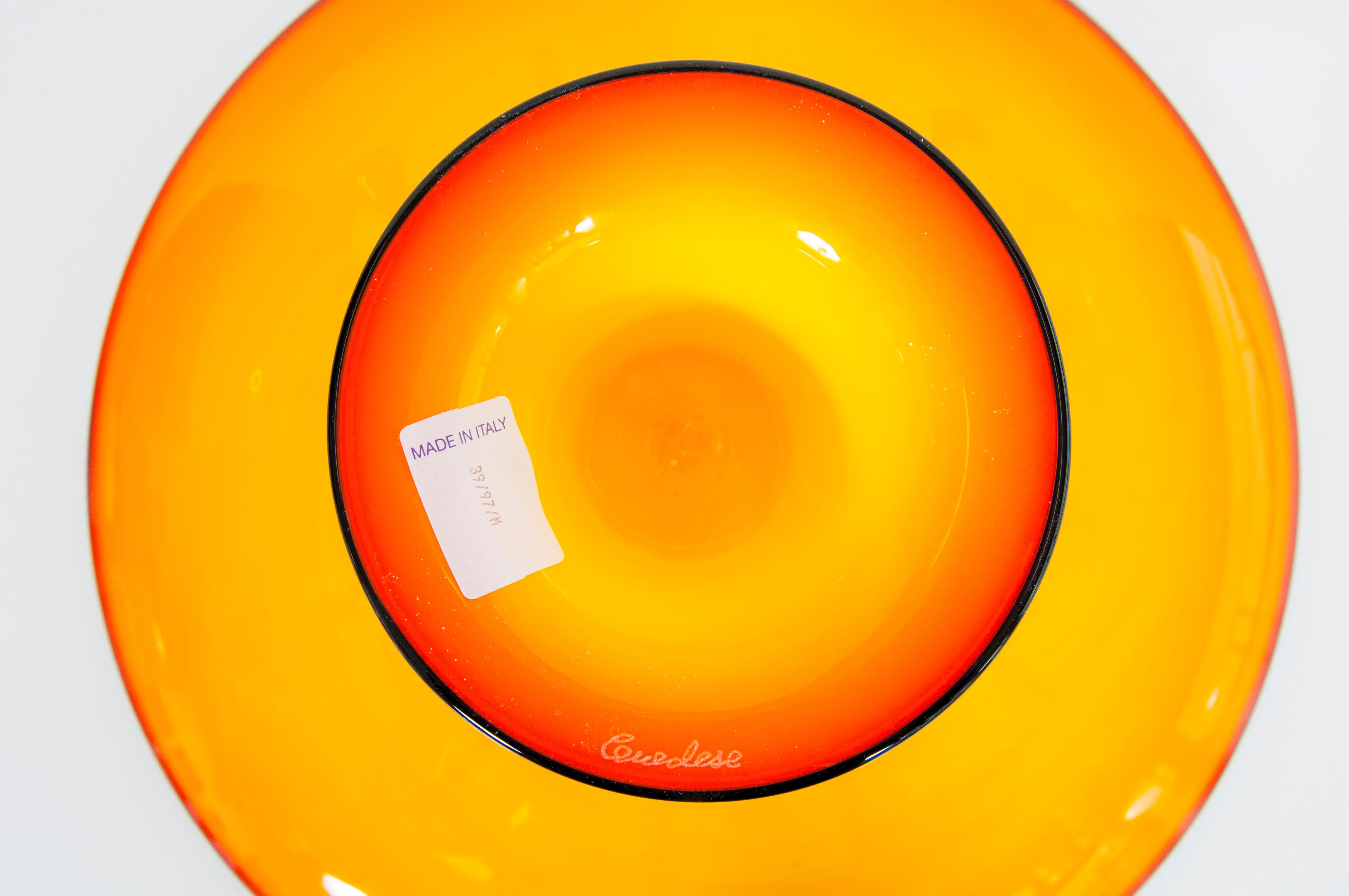 Orange Murano Glass Centerpiece by Cenedese, 1980s For Sale 2