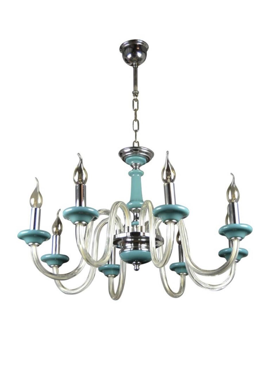 Orange Murano Glass Chandelier, Italy, Mid-20th Century For Sale 8
