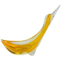 Orange Murano Glass Duck