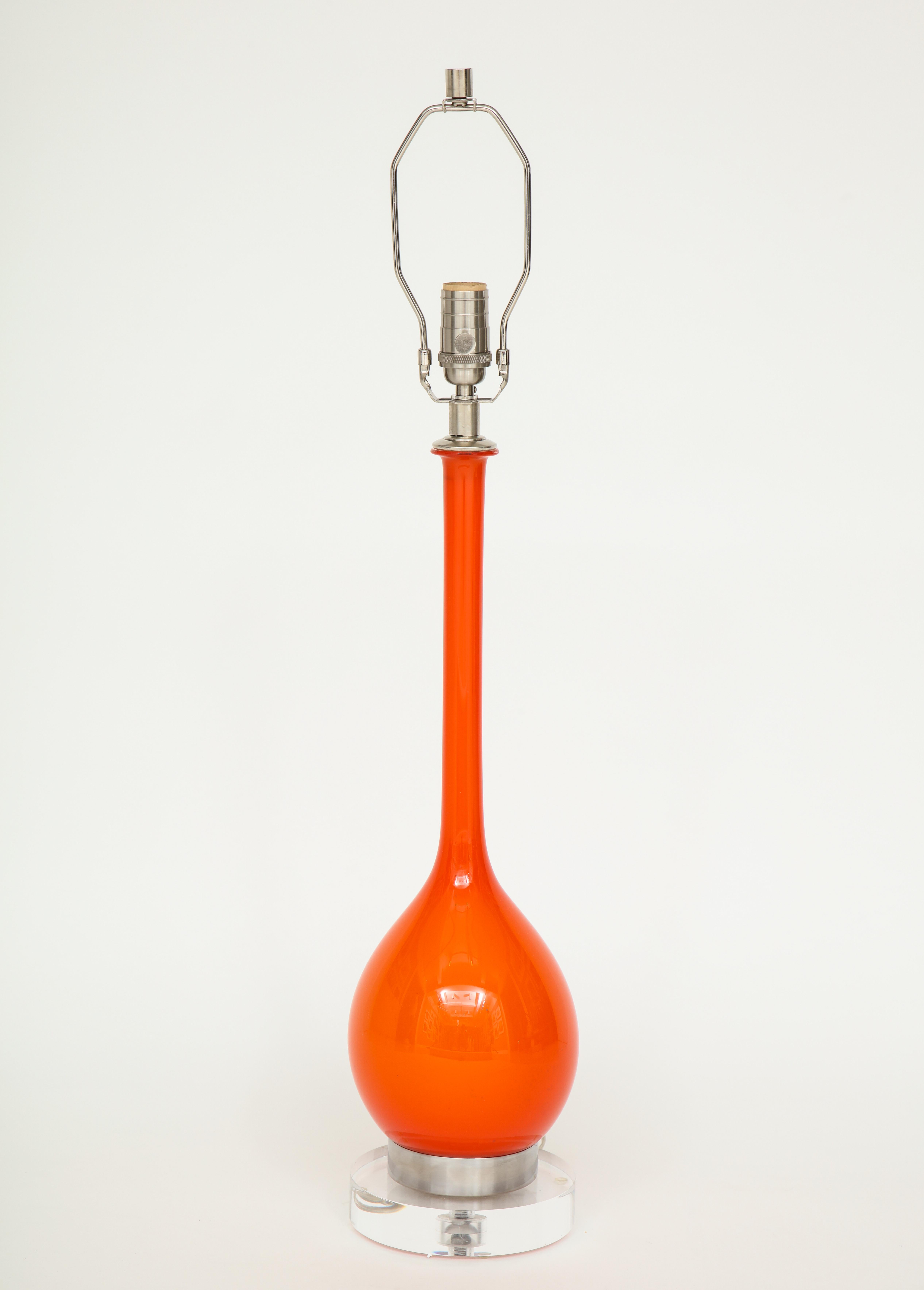 Modern Orange Murano Glass Lamps