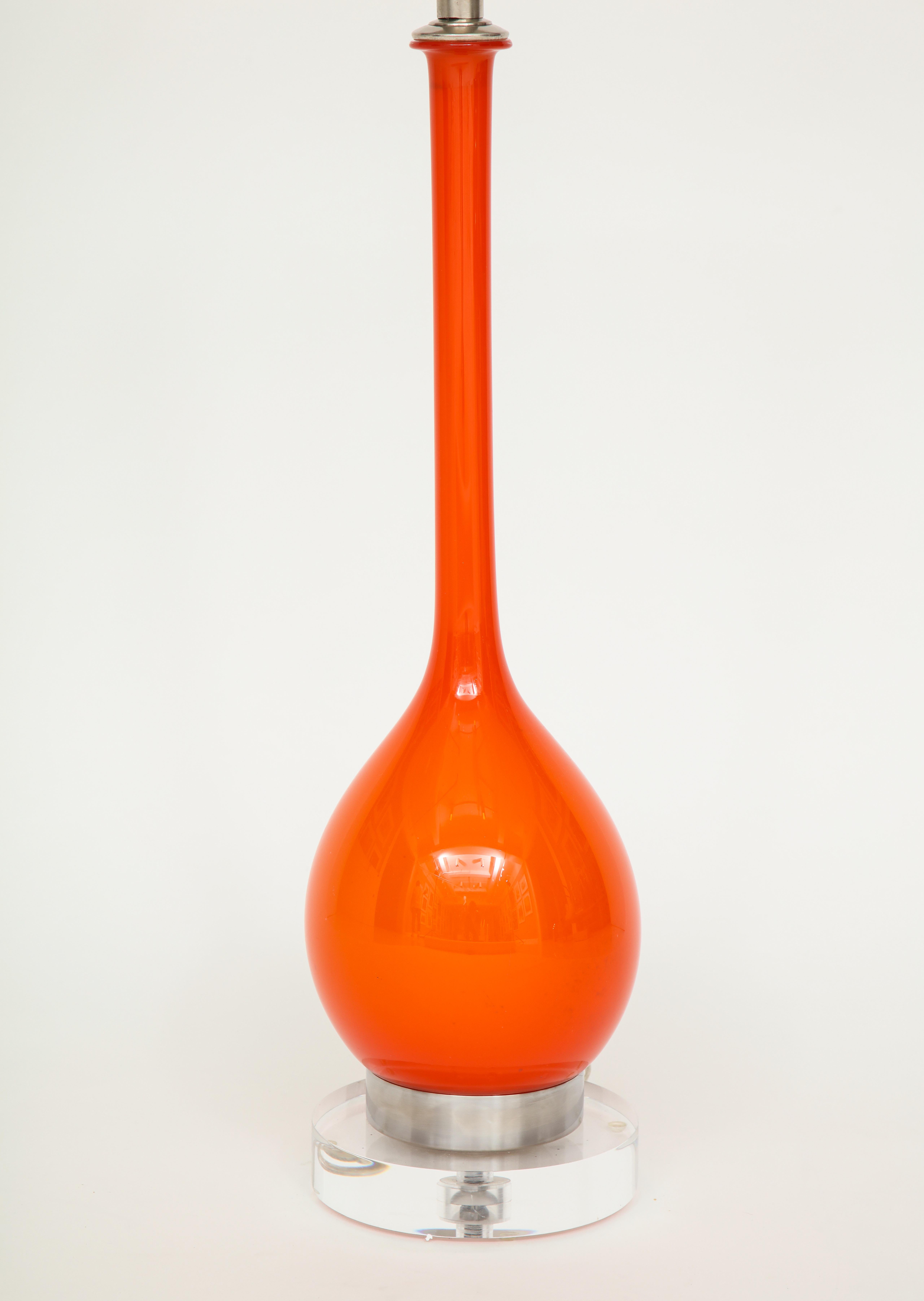 20th Century Orange Murano Glass Lamps