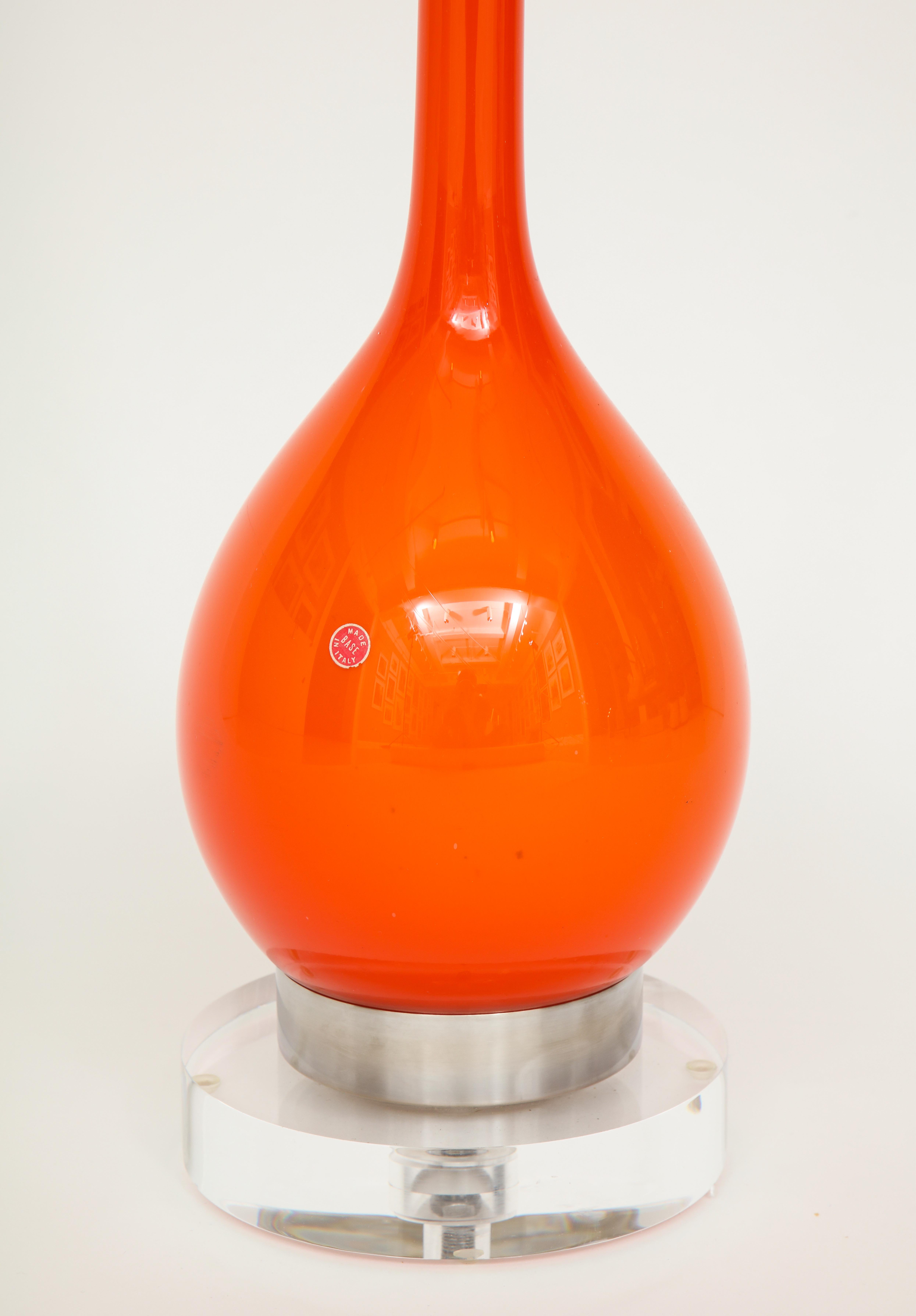 Orange Murano Glass Lamps 1