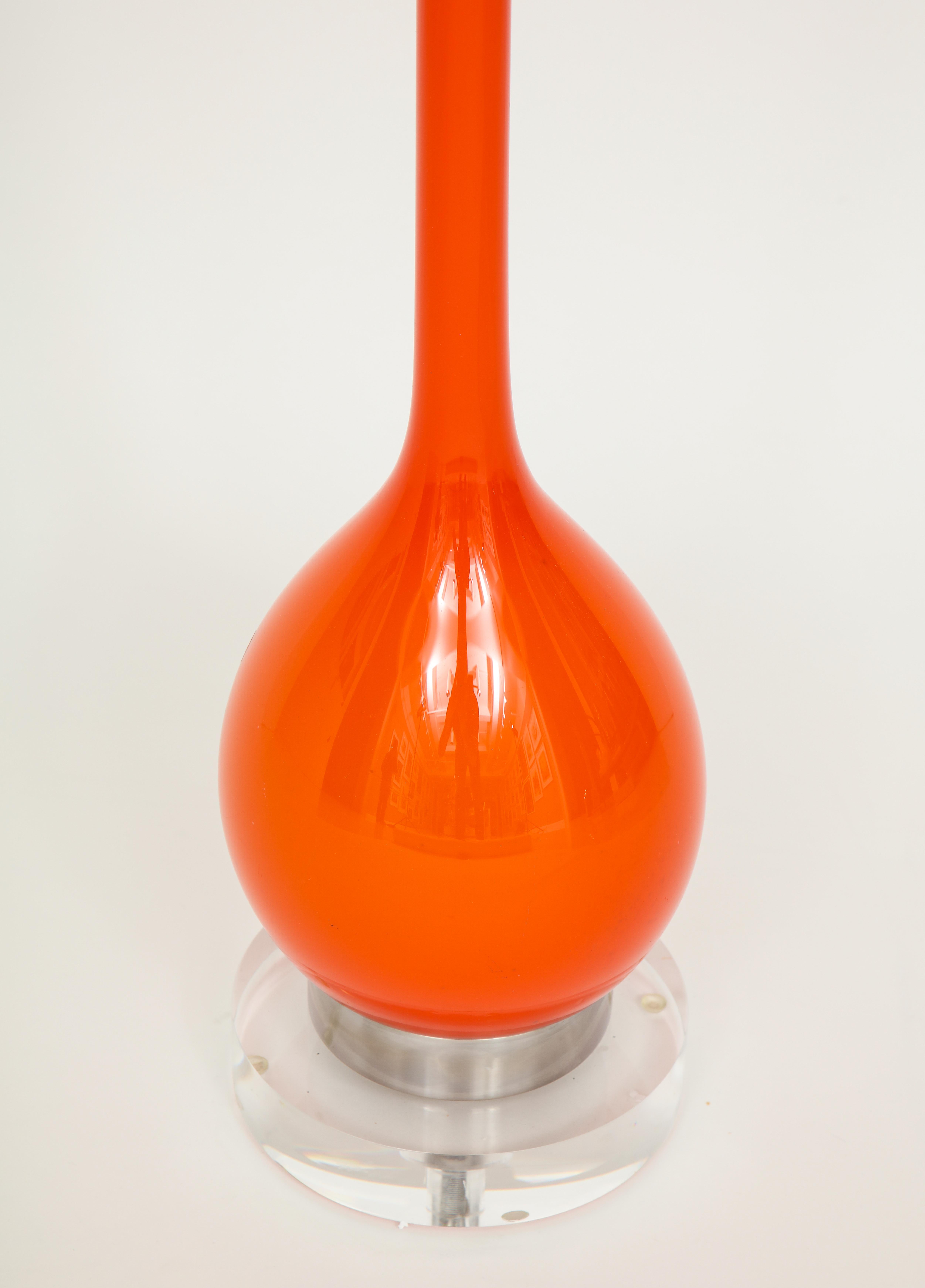 Orange Murano Glass Lamps 2