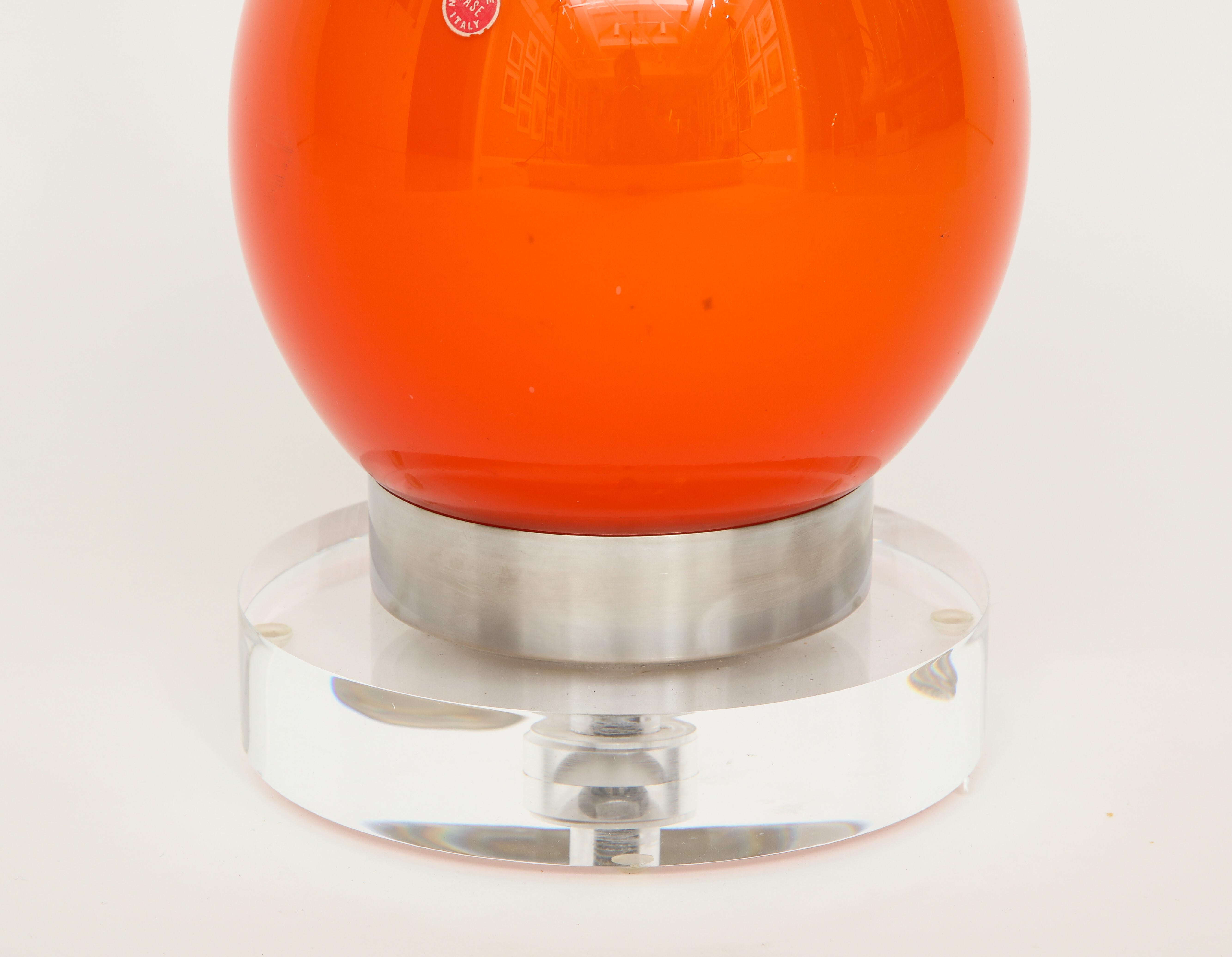 Orange Murano Glass Lamps 3
