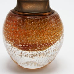 Orange Murano Glass Lighter with Gold Flecks, circa 1970