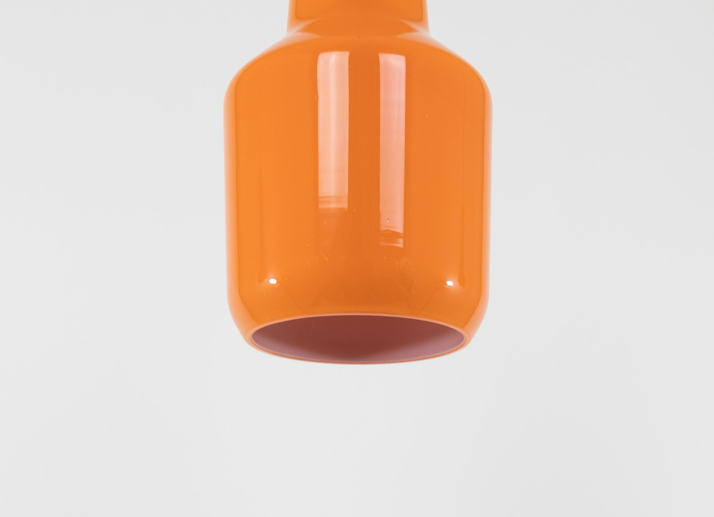 Murano Glass Orange Murano glass pendant by Massimo Vignelli for Venini, 1950s For Sale