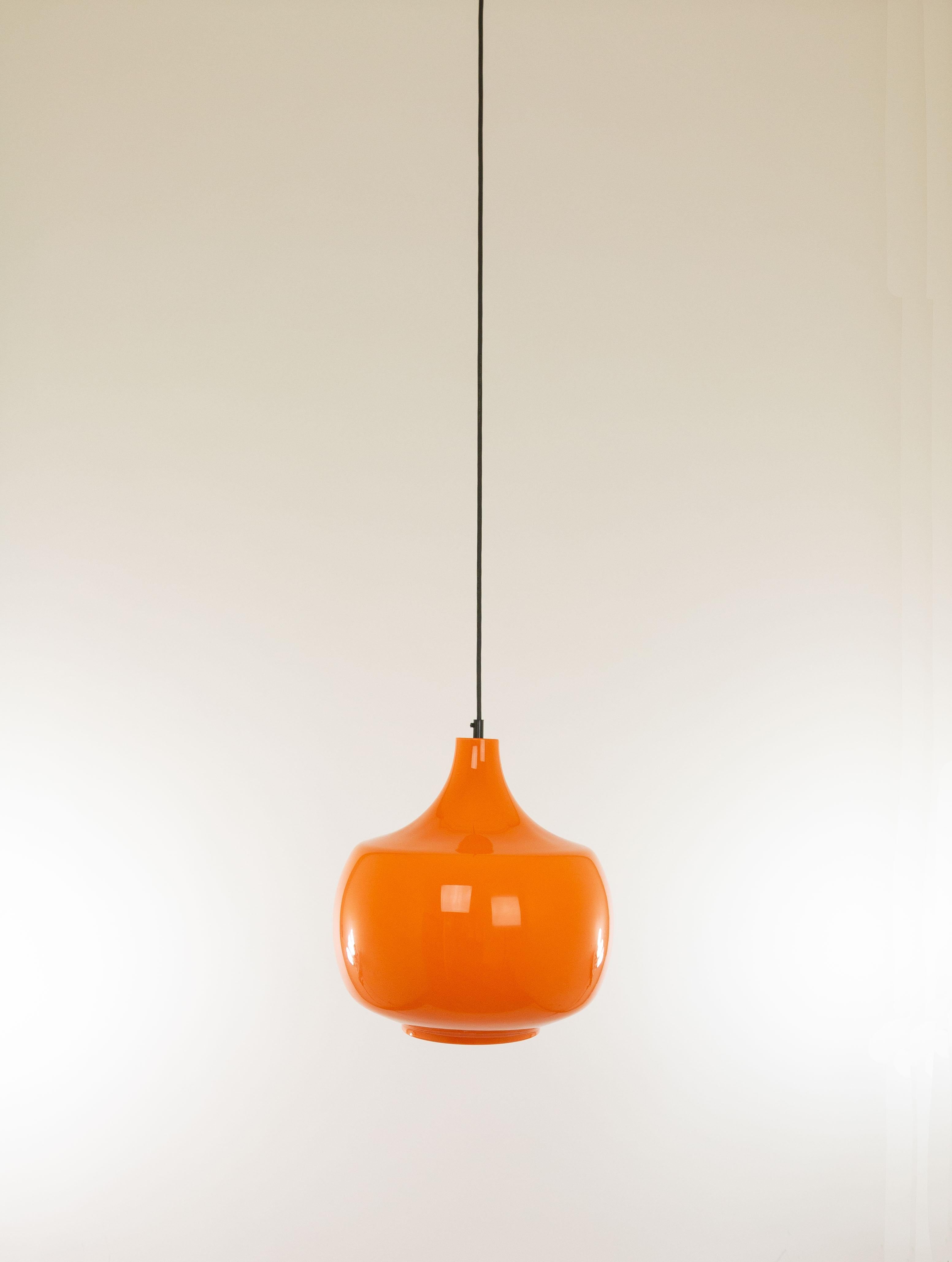 Mid-Century Modern Orange Murano Glass Pendant by Venini, 1950s