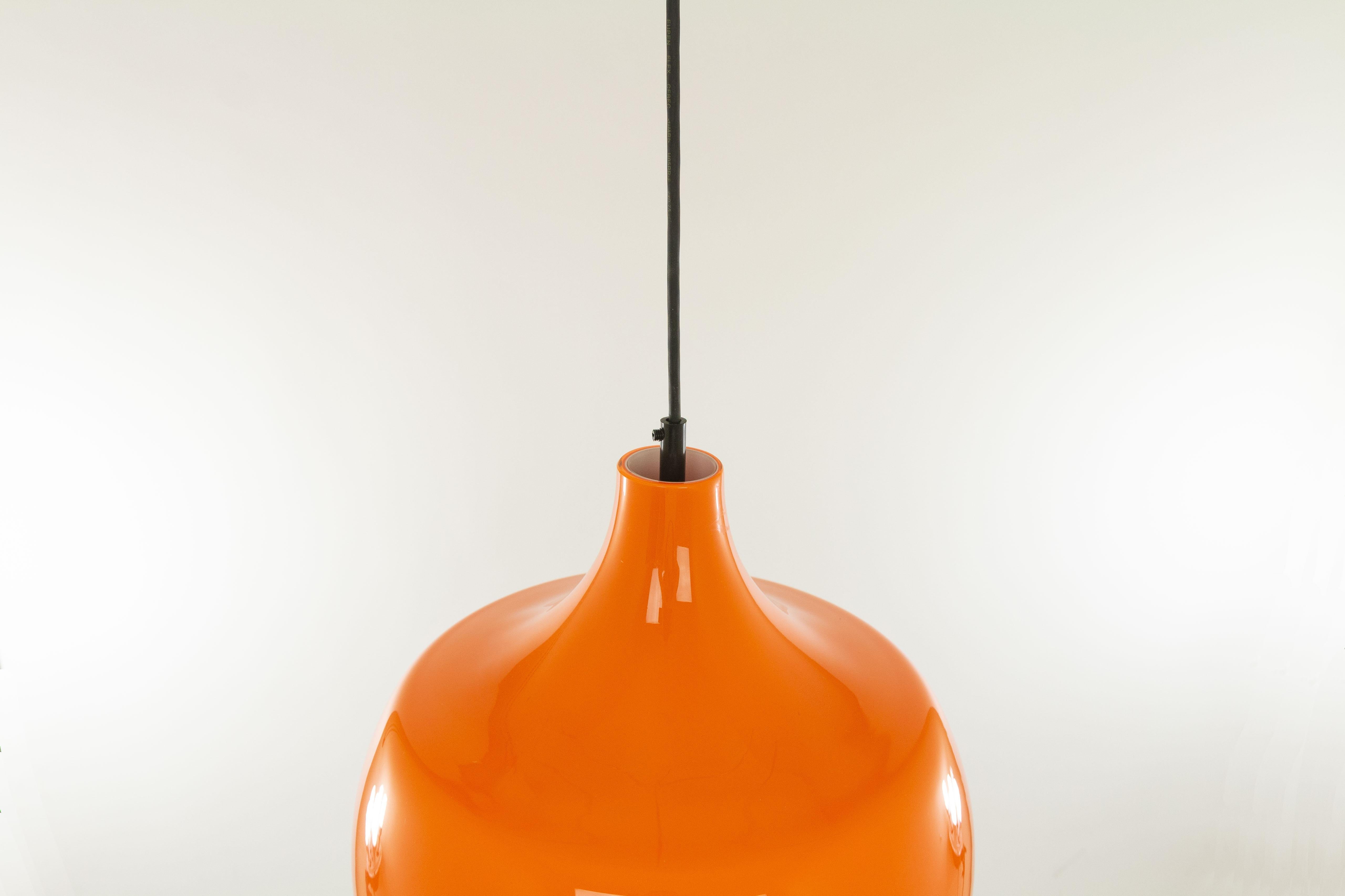 Italian Orange Murano Glass Pendant by Venini, 1950s