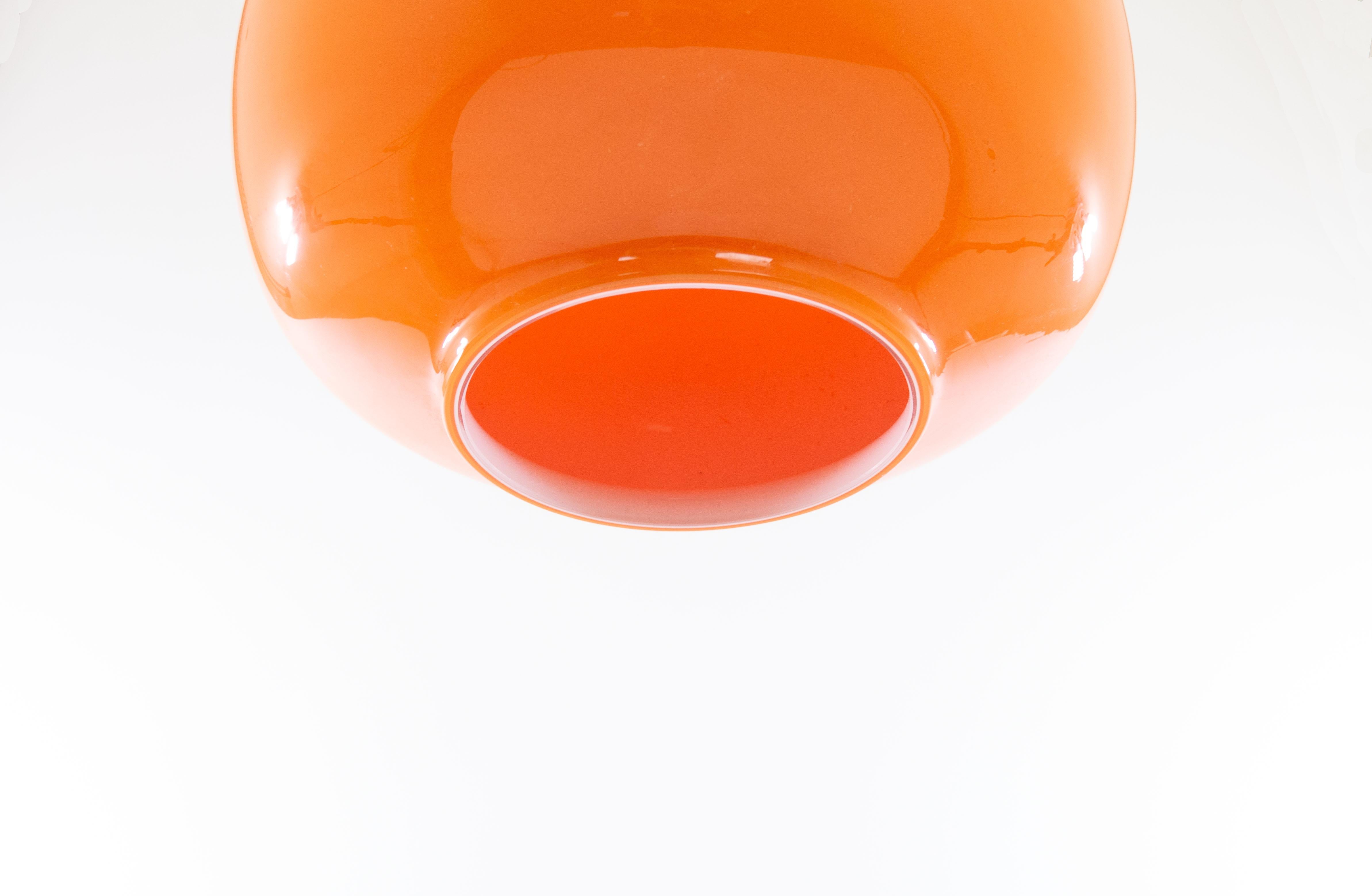 Orange Murano Glass Pendant by Venini, 1950s In Excellent Condition In Rotterdam, NL