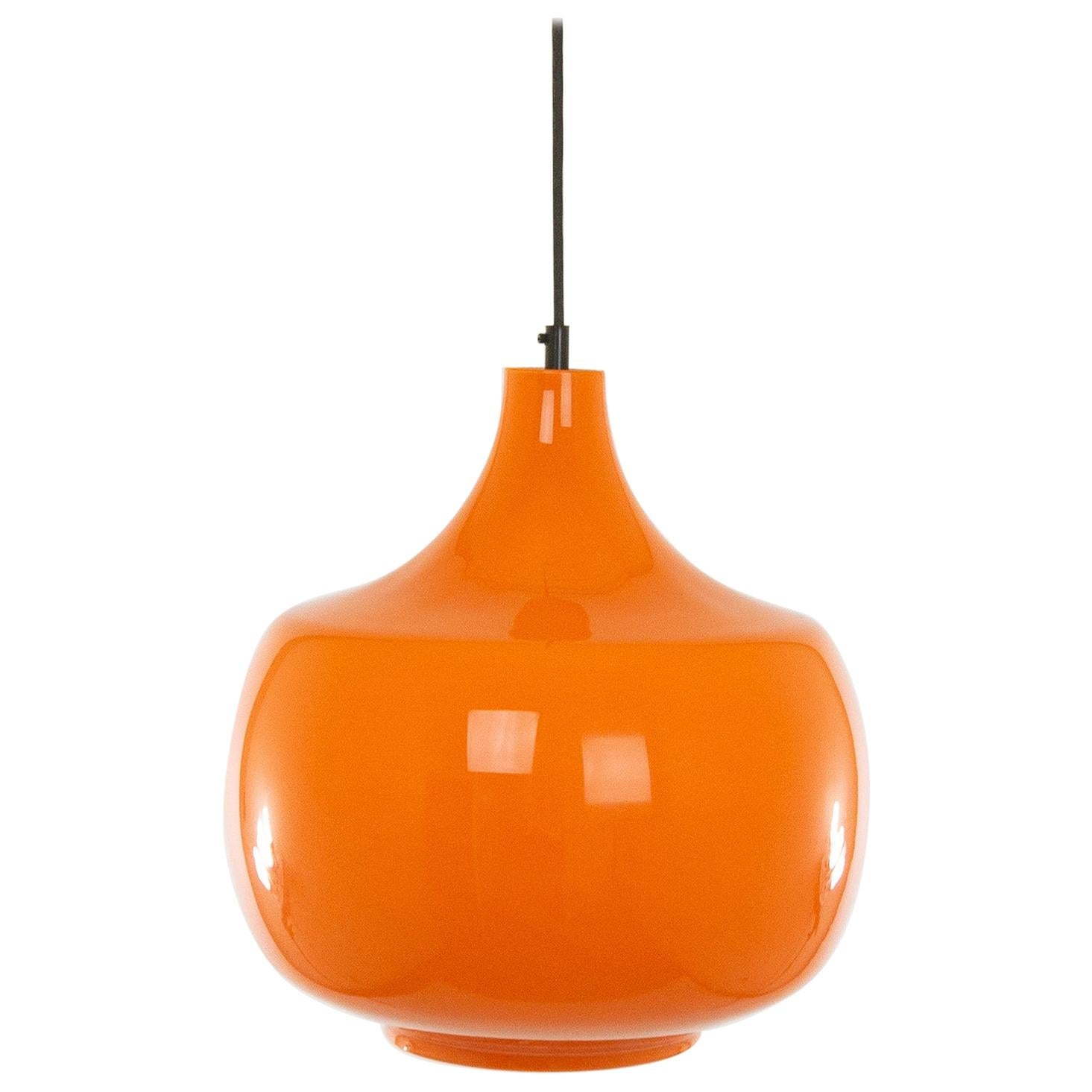 Orange Murano Glass Pendant by Venini, 1950s