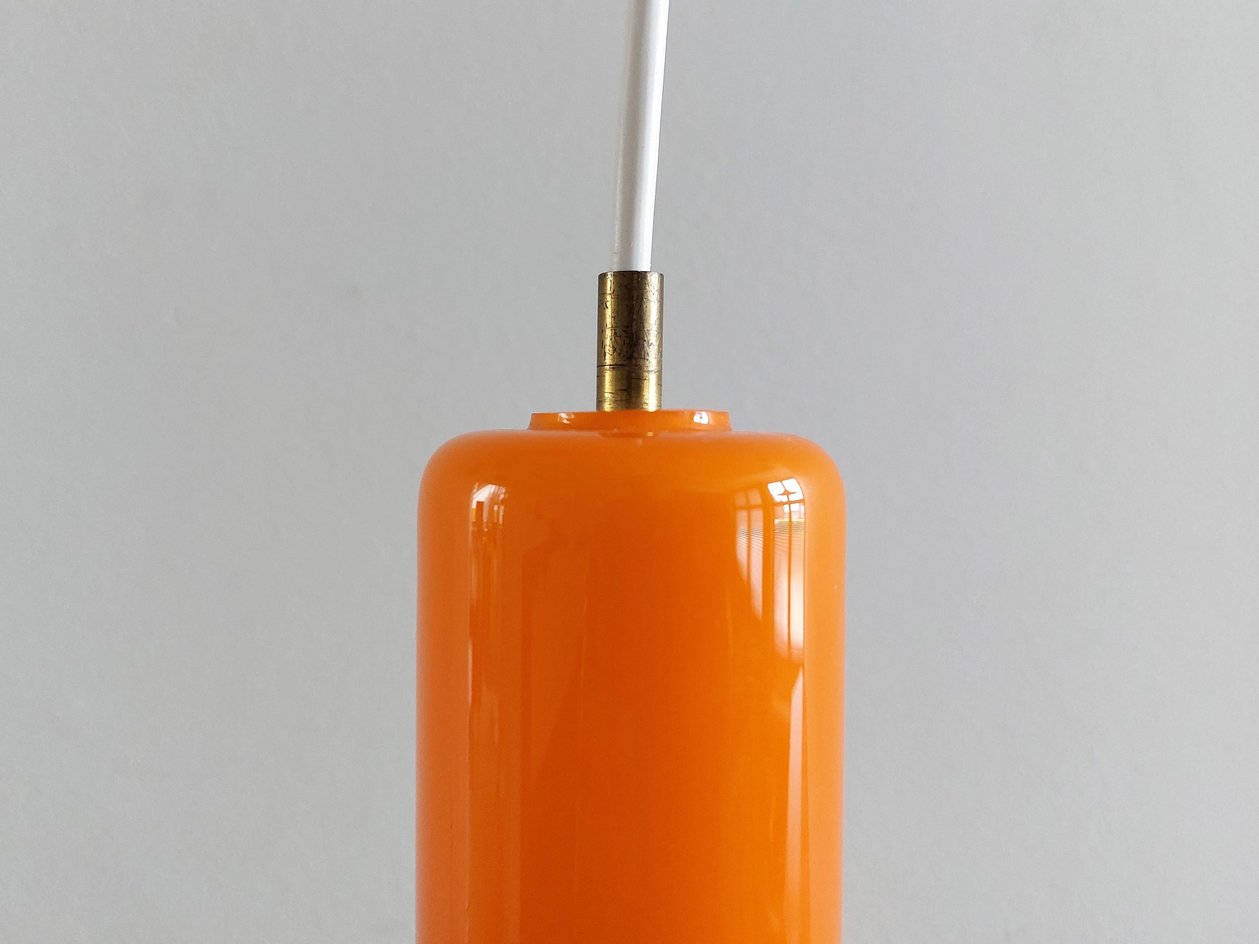 Italian Orange Murano Glass Pendant Lamp by Gino Vistosi for Vistosi, Italy, 1960's For Sale