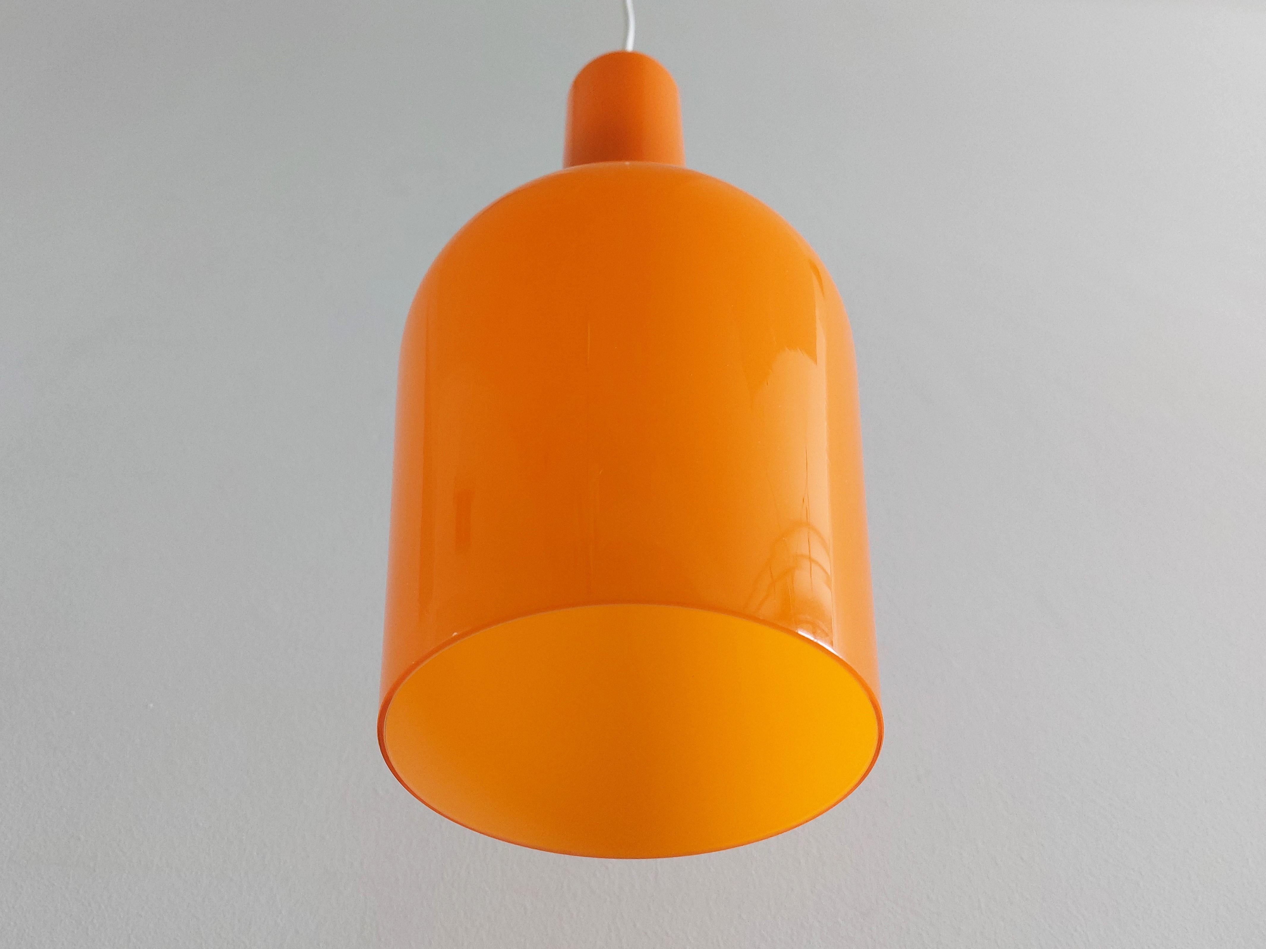 Orange Murano Glass Pendant Lamp by Gino Vistosi for Vistosi, Italy, 1960's In Good Condition For Sale In Steenwijk, NL