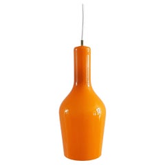 Lampe suspendue en verre de Murano orange de Gino Vistosi pour Vistosi, Italie, années 1960