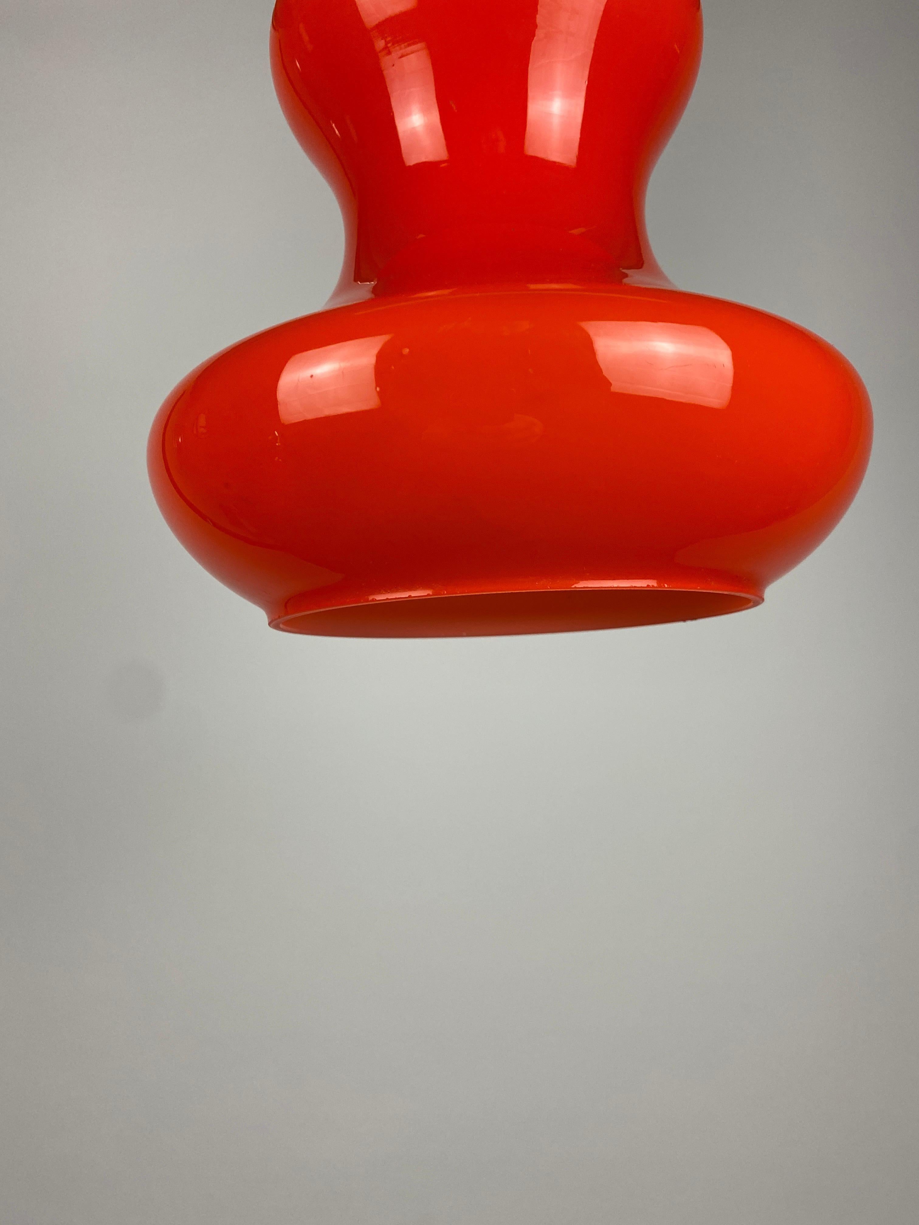 Italian Orange Murano Glass Pendant Light by Gino Vistosi for Massimo Vignelli 1960