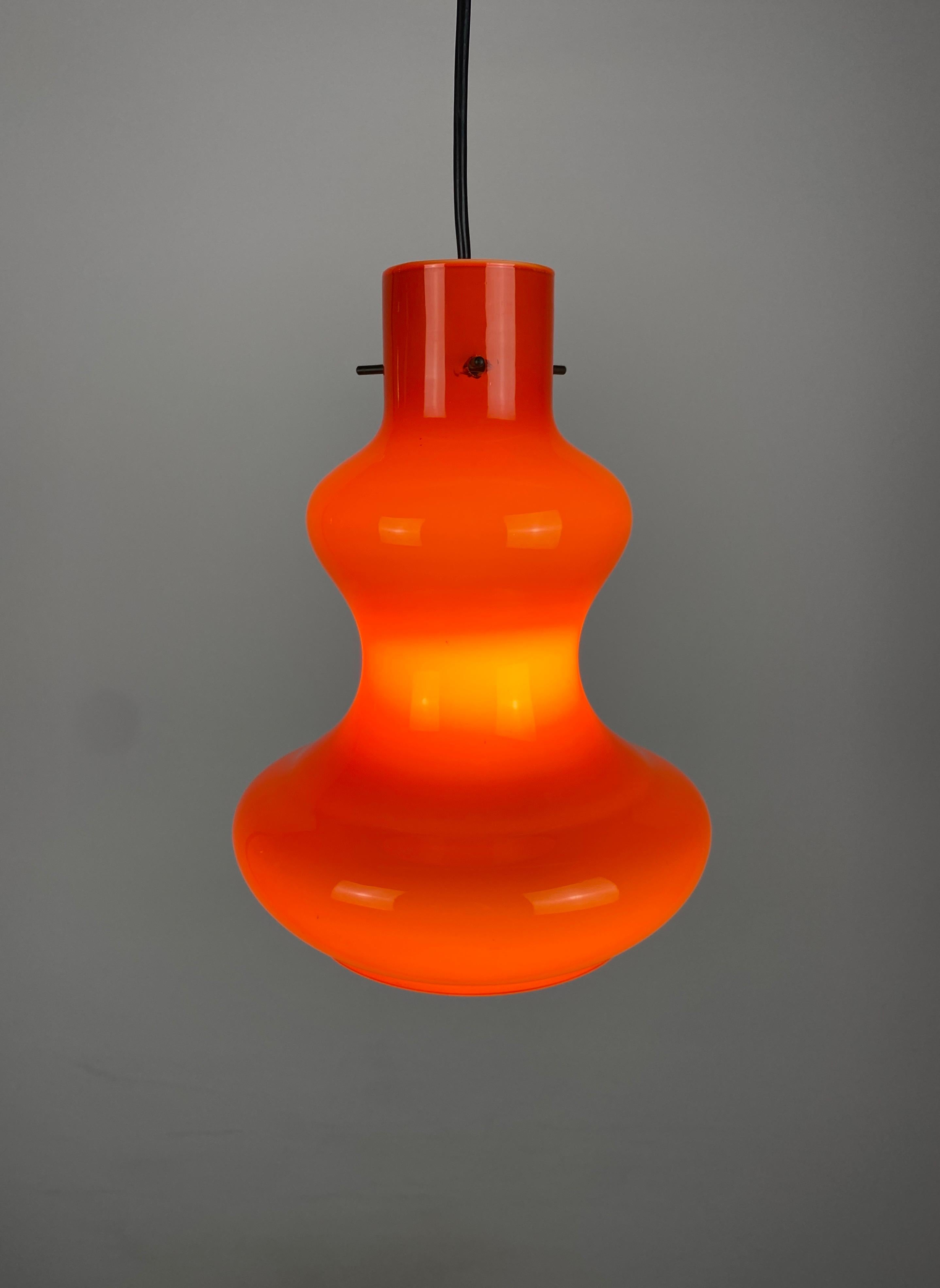 Orange Murano Glass Pendant Light by Gino Vistosi for Massimo Vignelli 1960 1