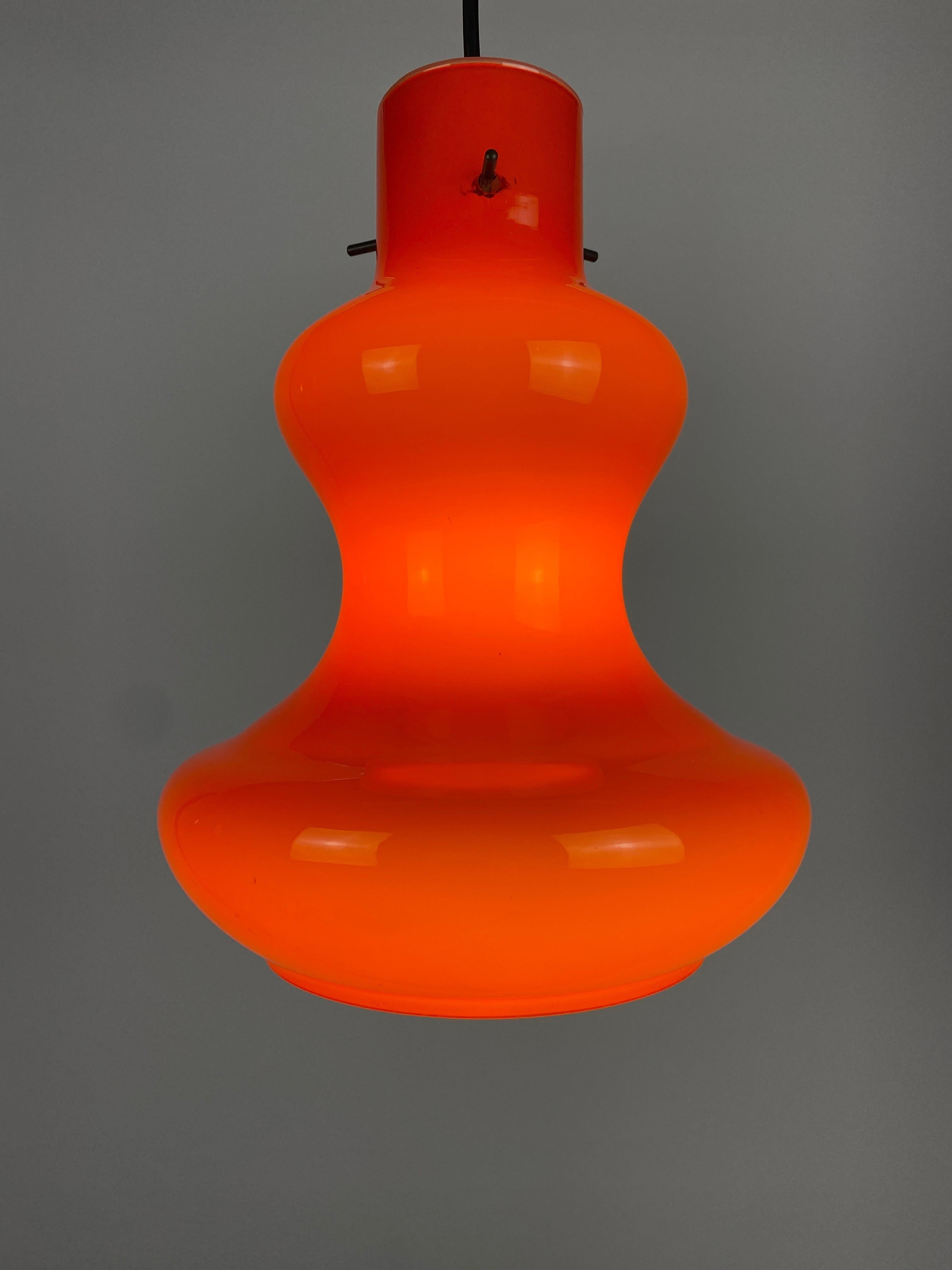 Orange Murano Glass Pendant Light by Gino Vistosi for Massimo Vignelli 1960 2
