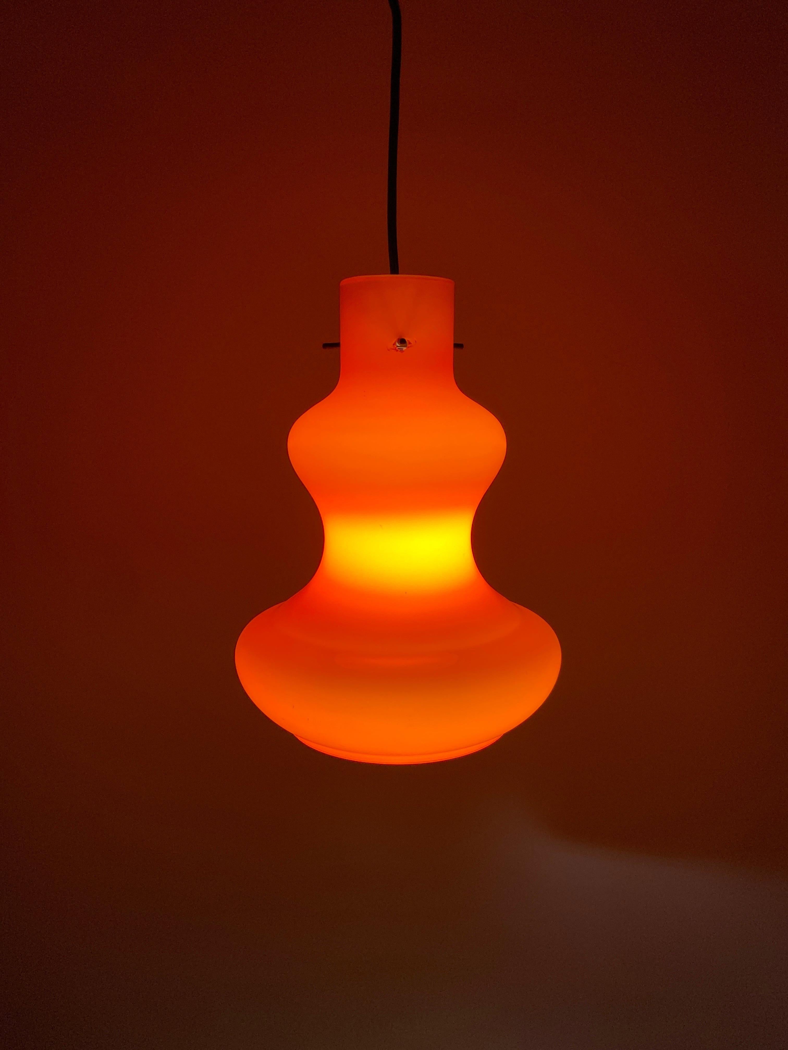 Orange Murano Glass Pendant Light by Gino Vistosi for Massimo Vignelli 1960 3