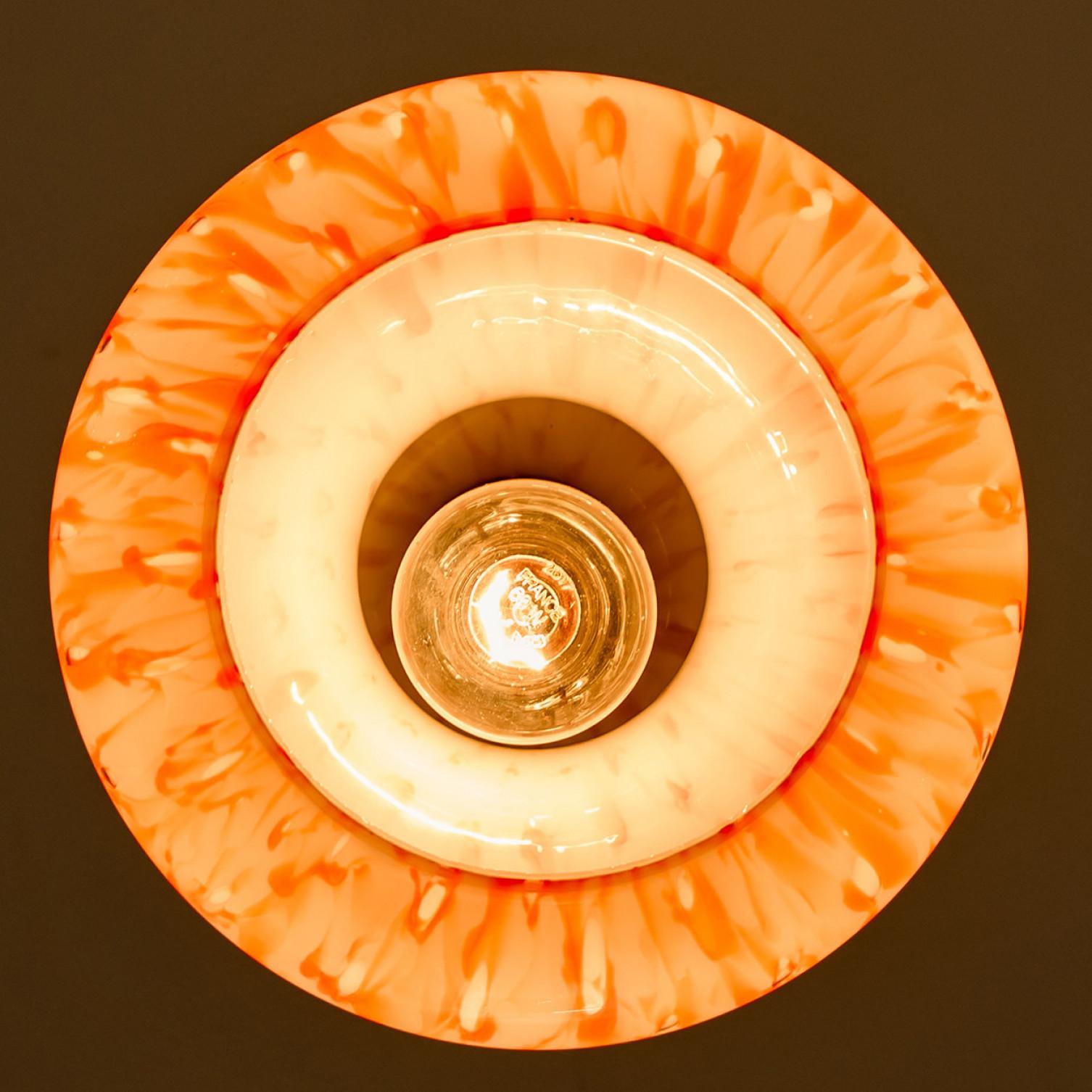 Orange Murano Glass Pendant Light by Massimo Vignelli for Venini, 1960 For Sale 4