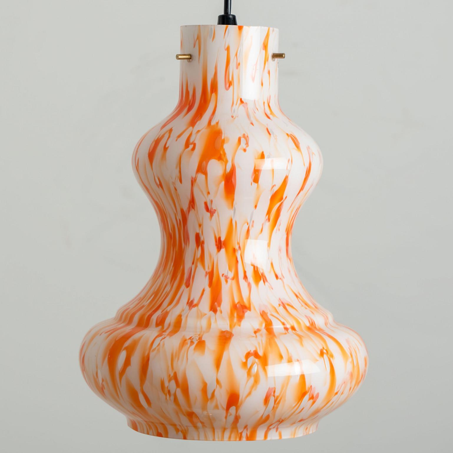 Lampada a sospensione in vetro di Murano arancione di Massimo Vignelli per Venini, 1960 in vendita 5