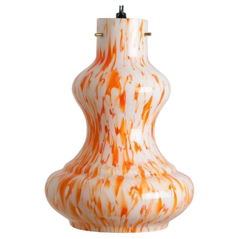 Orange Murano Glass Pendant Light by Massimo Vignelli for Venini, 1960 For Sale