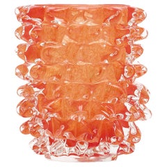 Vase Rostrate en verre de Murano orange