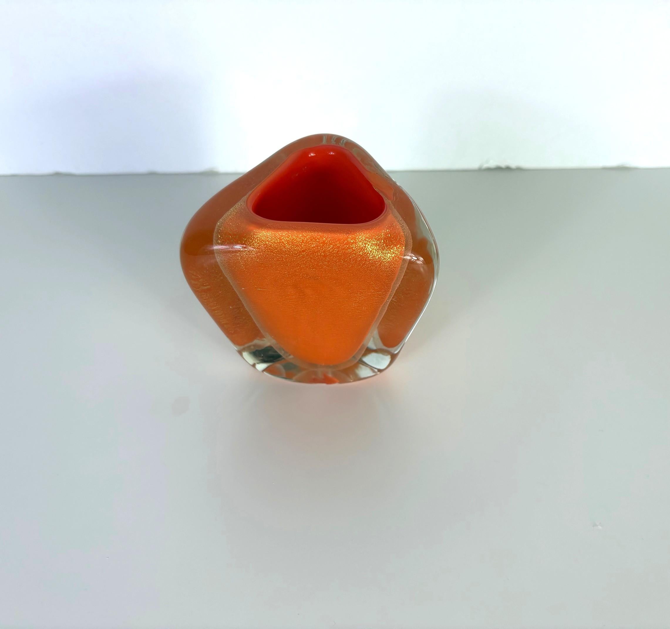 Vaso di Murano arancione In condizioni buone in vendita a Pomona, CA