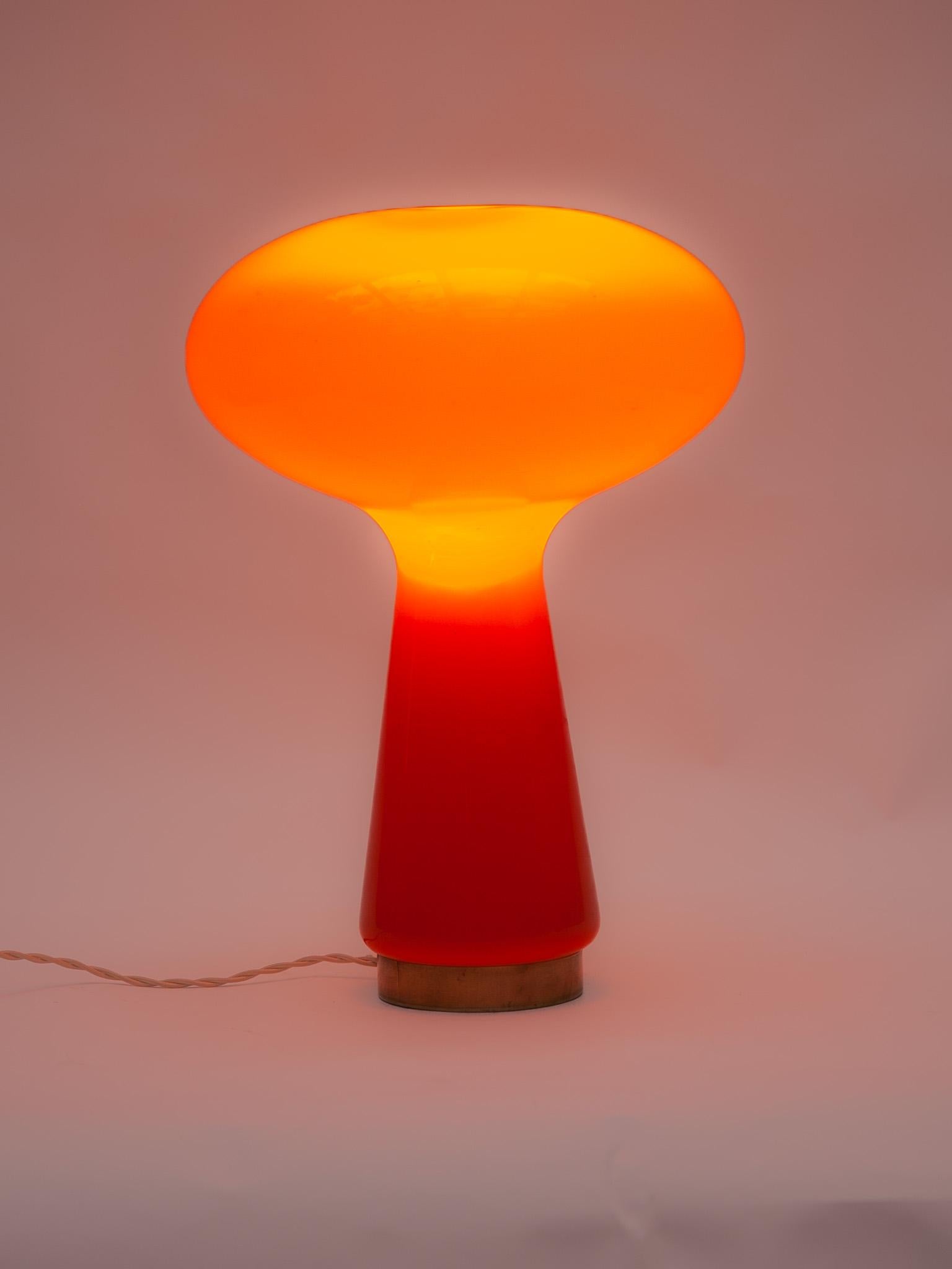 Orange Mushroom Murano Glass Table Lamp by Carlo Nason for Mazzega, 1966 3