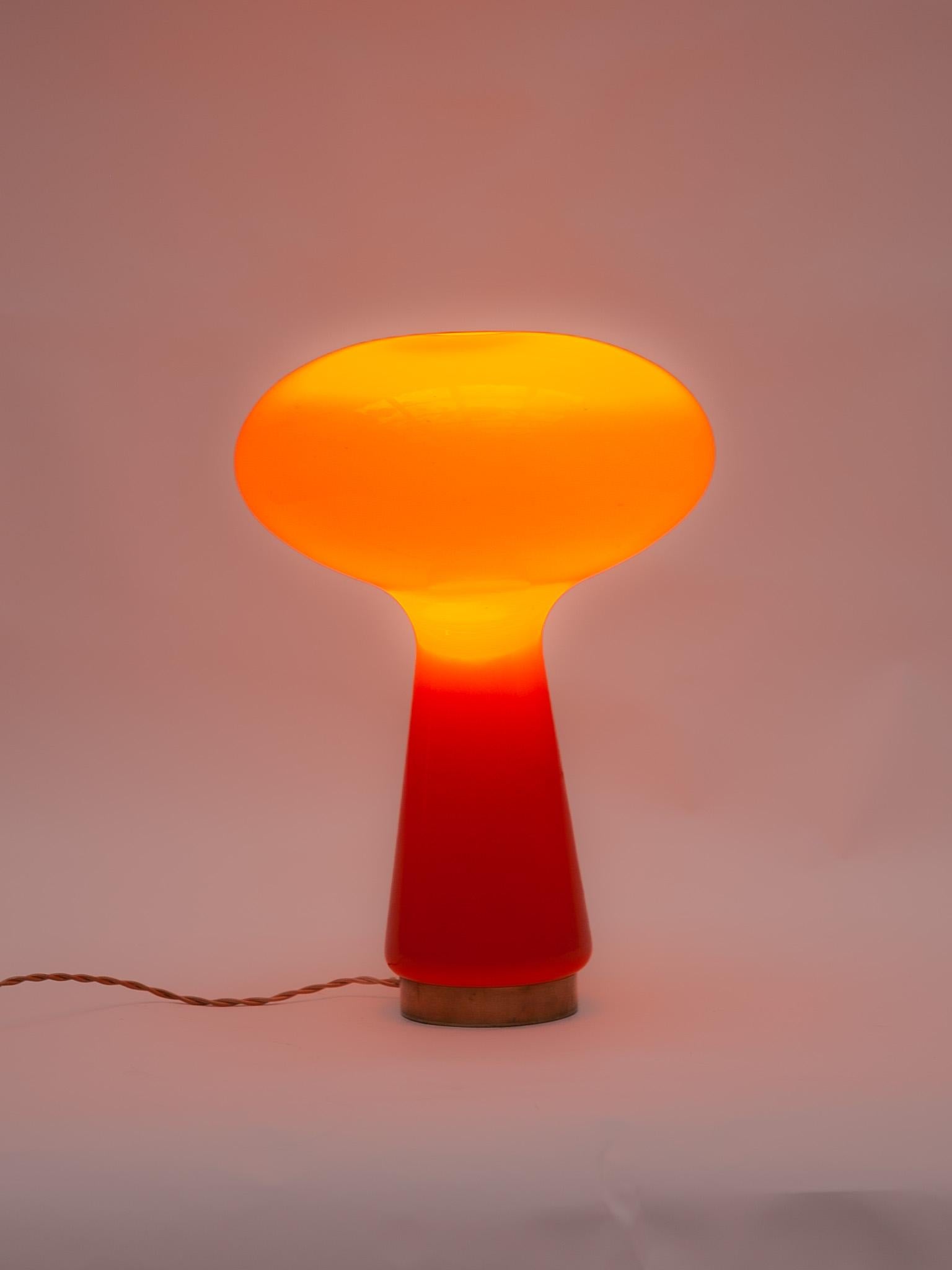 Orange Mushroom Murano Glass Table Lamp by Carlo Nason for Mazzega, 1966 4