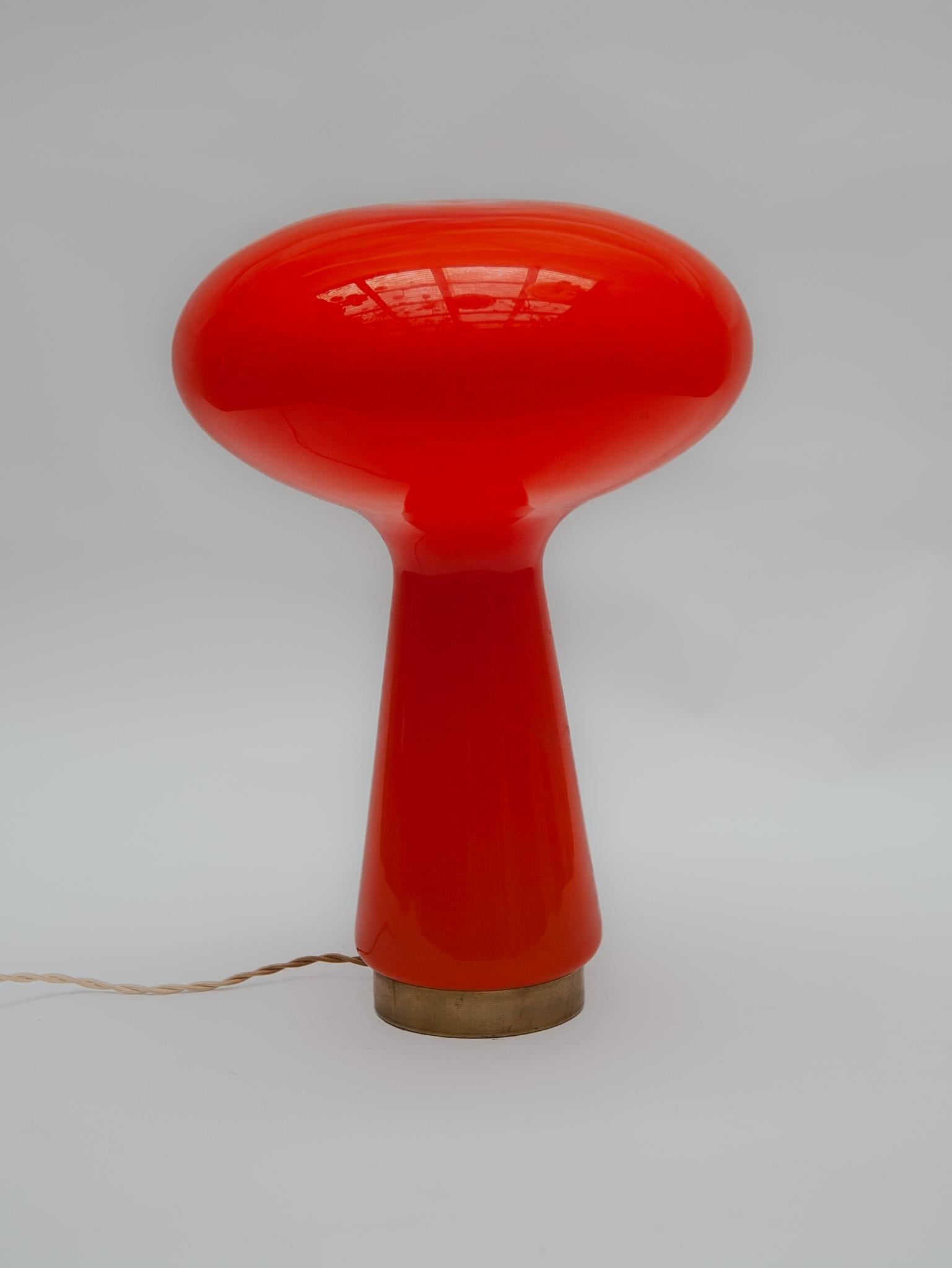 Orange Mushroom Murano Glass Table Lamp by Carlo Nason for Mazzega, 1966 In Good Condition In Antwerp, BE