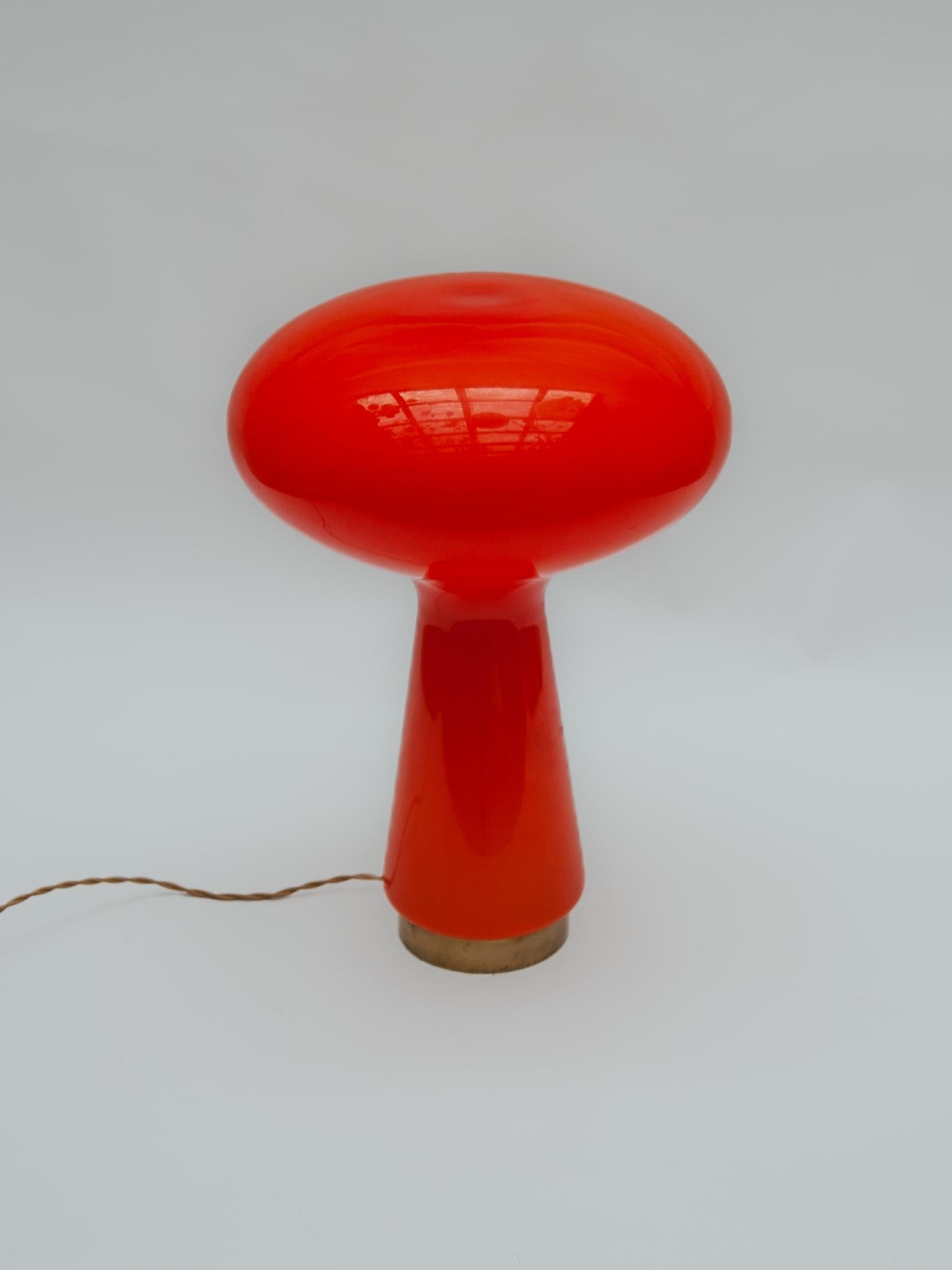 Orange Mushroom Murano Glass Table Lamp by Carlo Nason for Mazzega, 1966 1