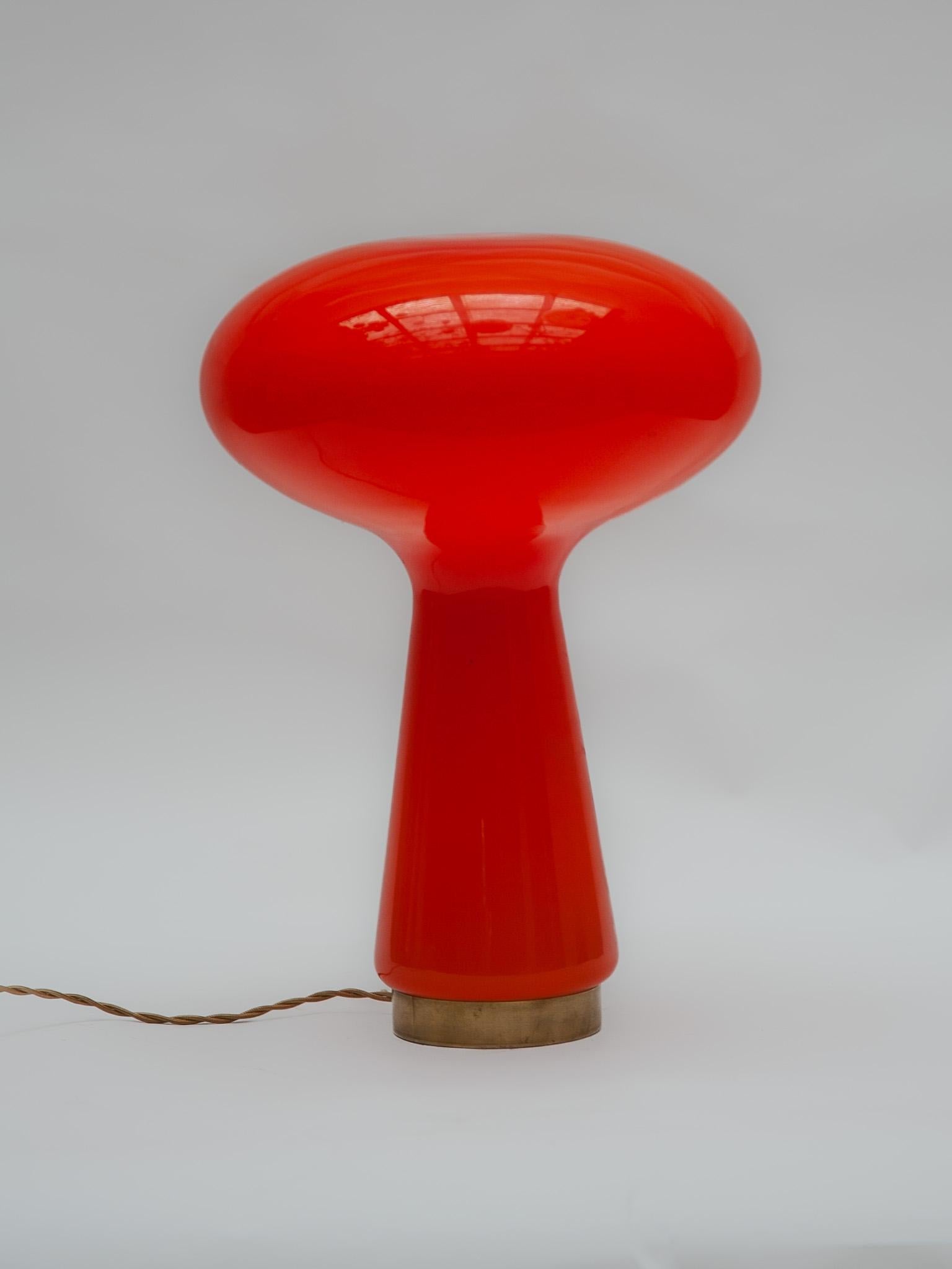 Orange Mushroom Murano Glass Table Lamp by Carlo Nason for Mazzega, 1966 2