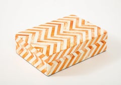 Orange, Natural Bone Cheveron Box