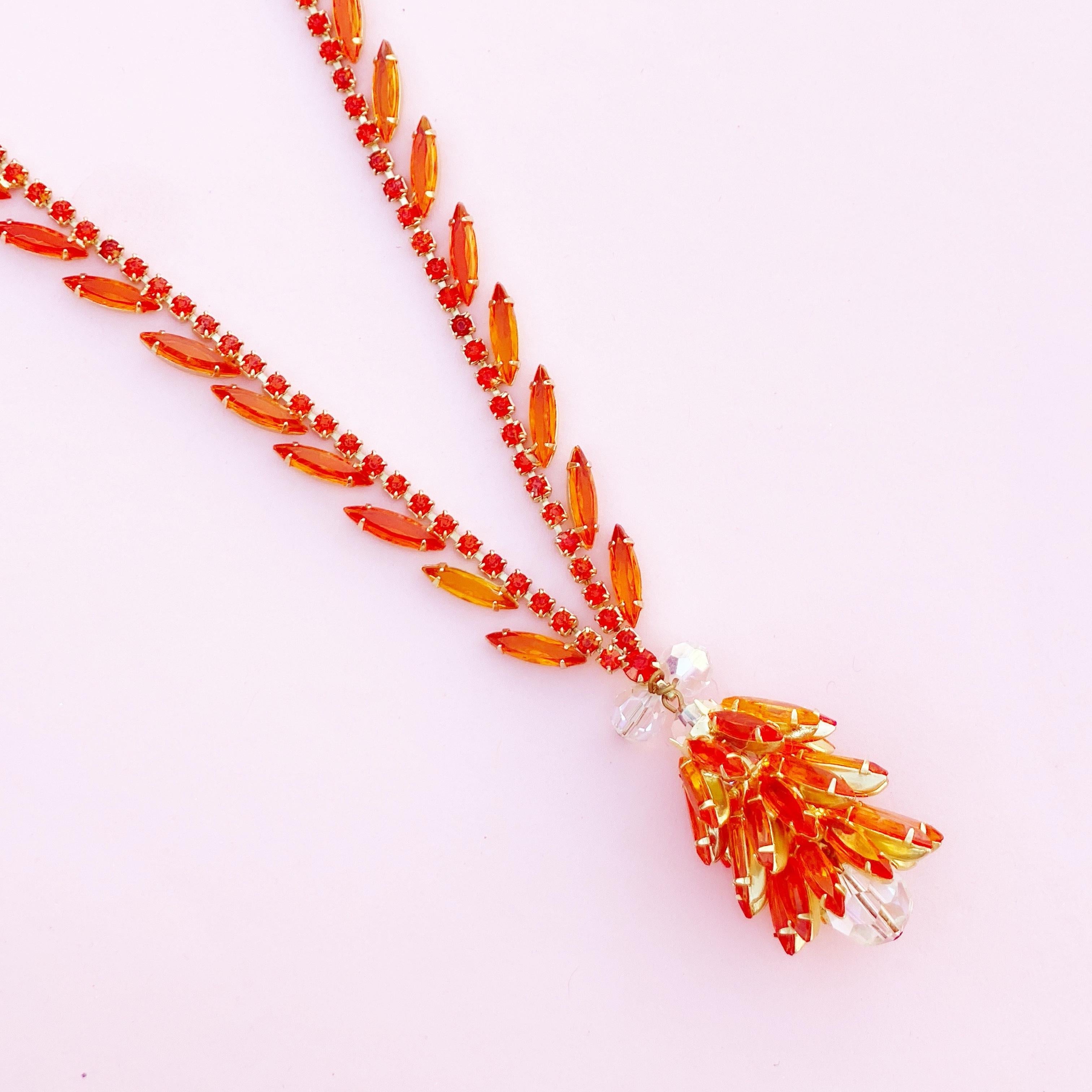 orange crystal necklace