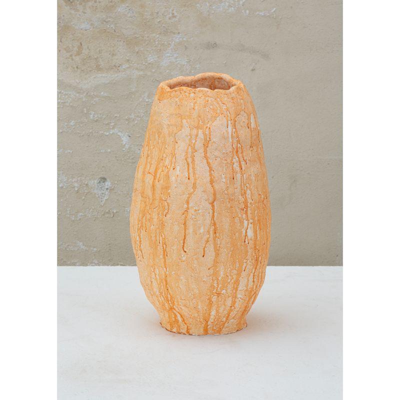 Orange Ochre, Big by Daniele Giannetti (Handmade, Hand-Painted)
Dimensions: D26 x H46 cm
Materials: Terracotta

All pieces are made in terracotta from Montelupo, only fired once, then colored by Daniele Giannetti with a white acrylic base, and