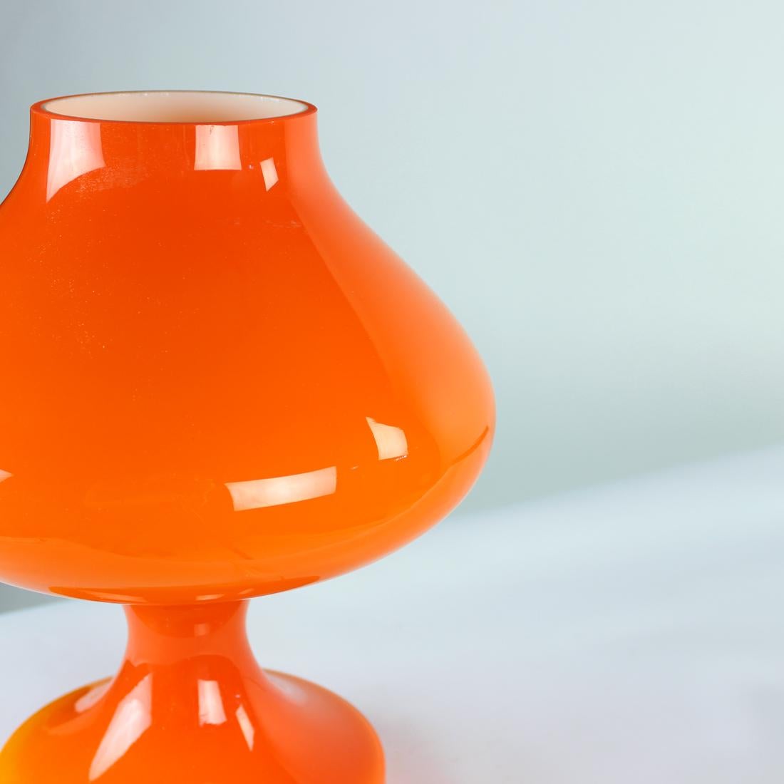 Orange Opaline Glass Table Lamp By Stefan Tabery For Opp Jihlava, Czechoslovakia 5