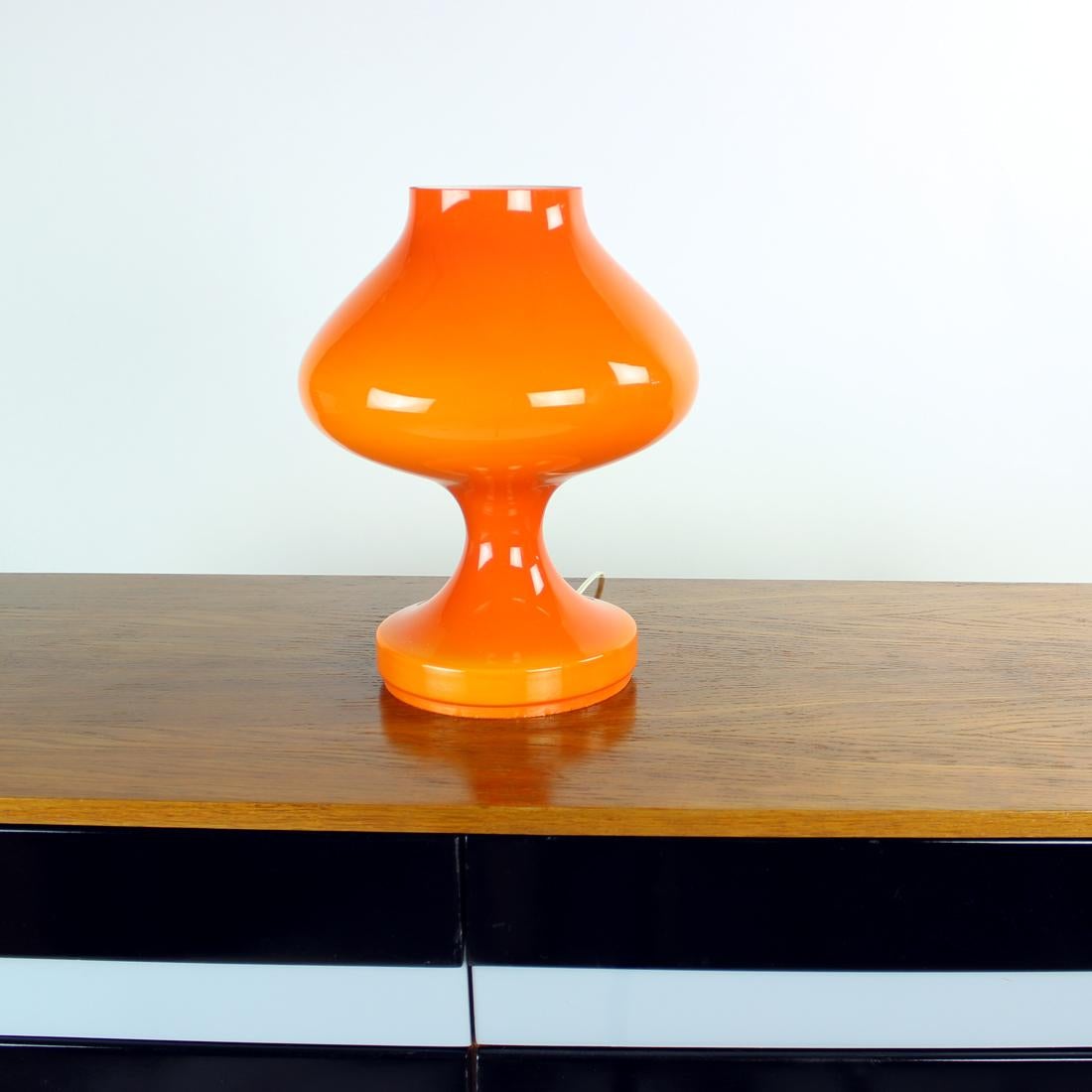 Orange Opaline Glass Table Lamp By Stefan Tabery For Opp Jihlava, Czechoslovakia 8