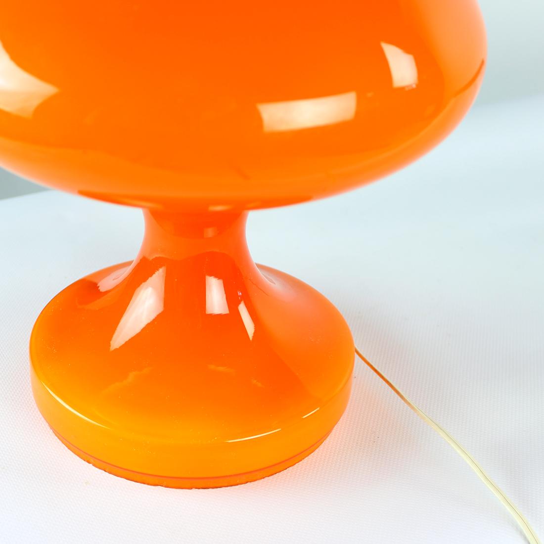 Orange Opaline Glass Table Lamp By Stefan Tabery For Opp Jihlava, Czechoslovakia 3