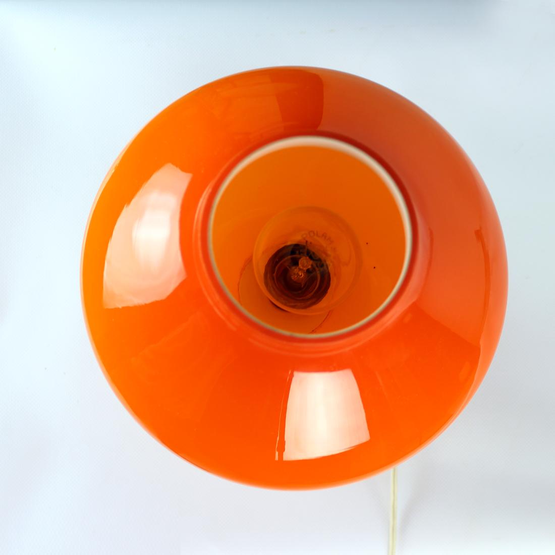Orange Opaline Glass Table Lamp By Stefan Tabery For Opp Jihlava, Czechoslovakia 4