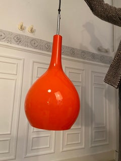 Orange Opaline Pendant Light, 1970s