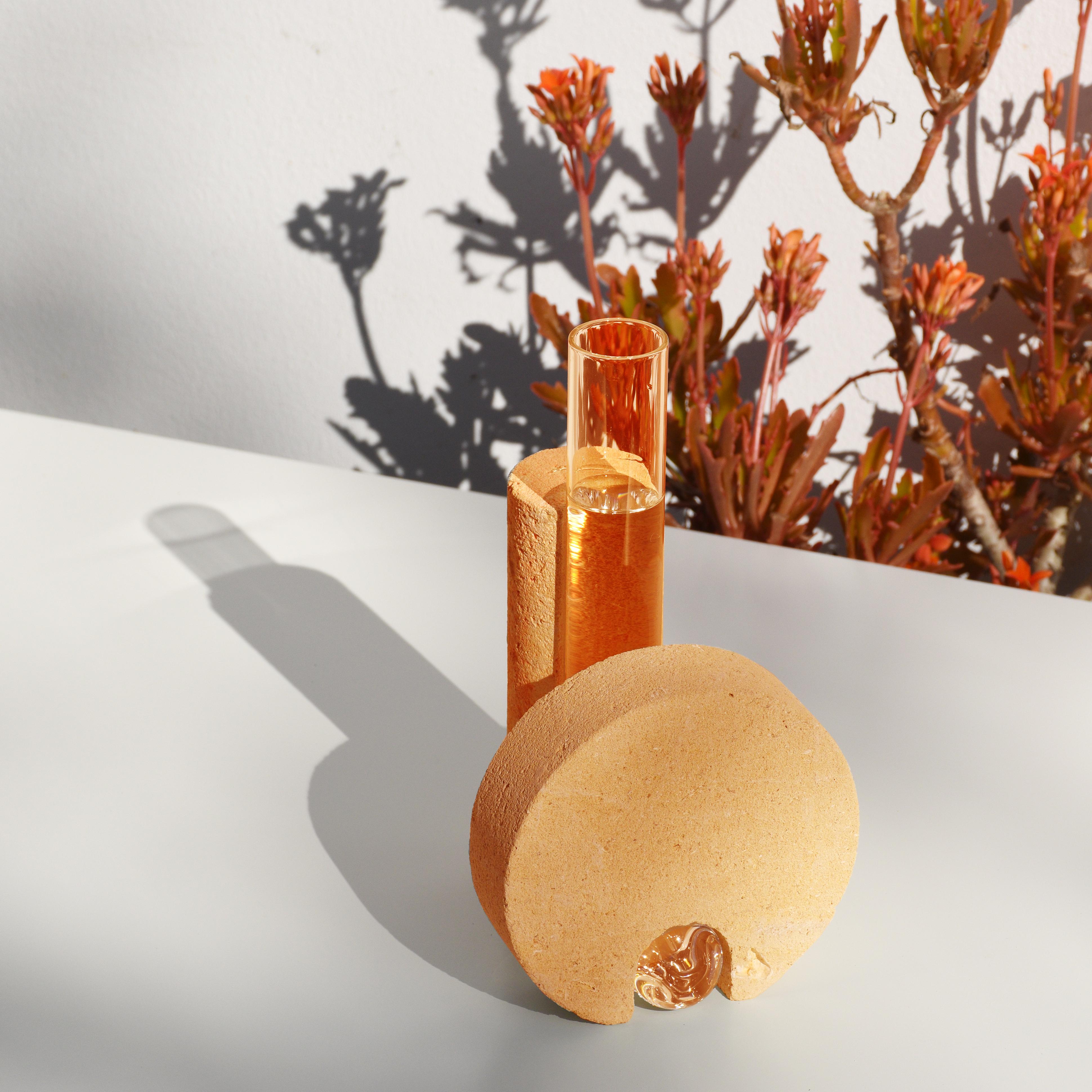 Italian Orange-Orange Cochlea Della Metamorfosi 2 Soils Edition Vase by Coki Barbieri For Sale