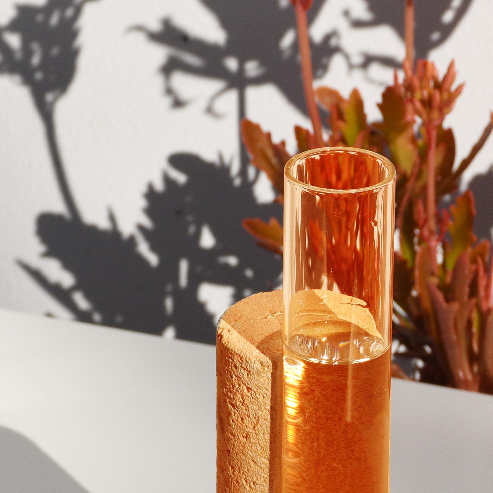 Hand-Crafted Orange-Orange Cochlea Della Metamorfosi 2 Soils Edition Vase by Coki Barbieri For Sale